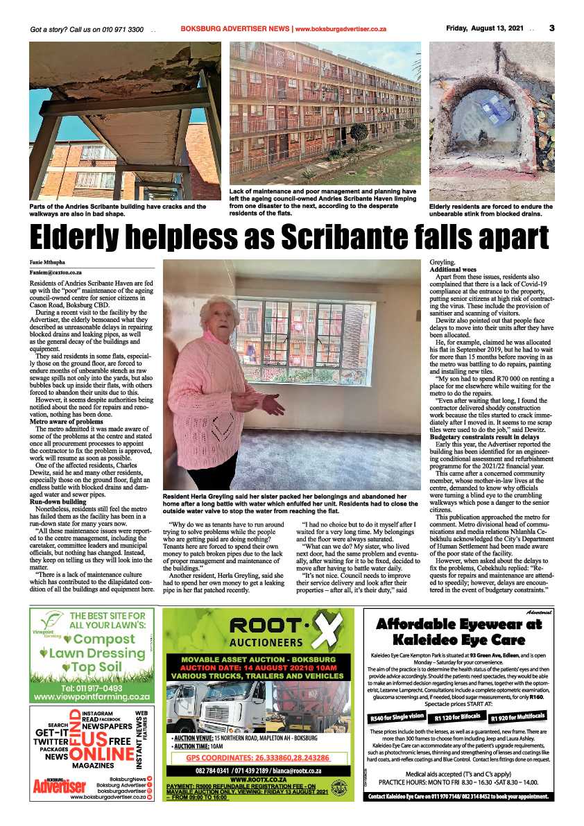 Boksburg Advertiser 13 August 2021 page 3