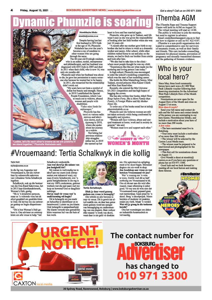 Boksburg Advertiser 13 August 2021 page 4
