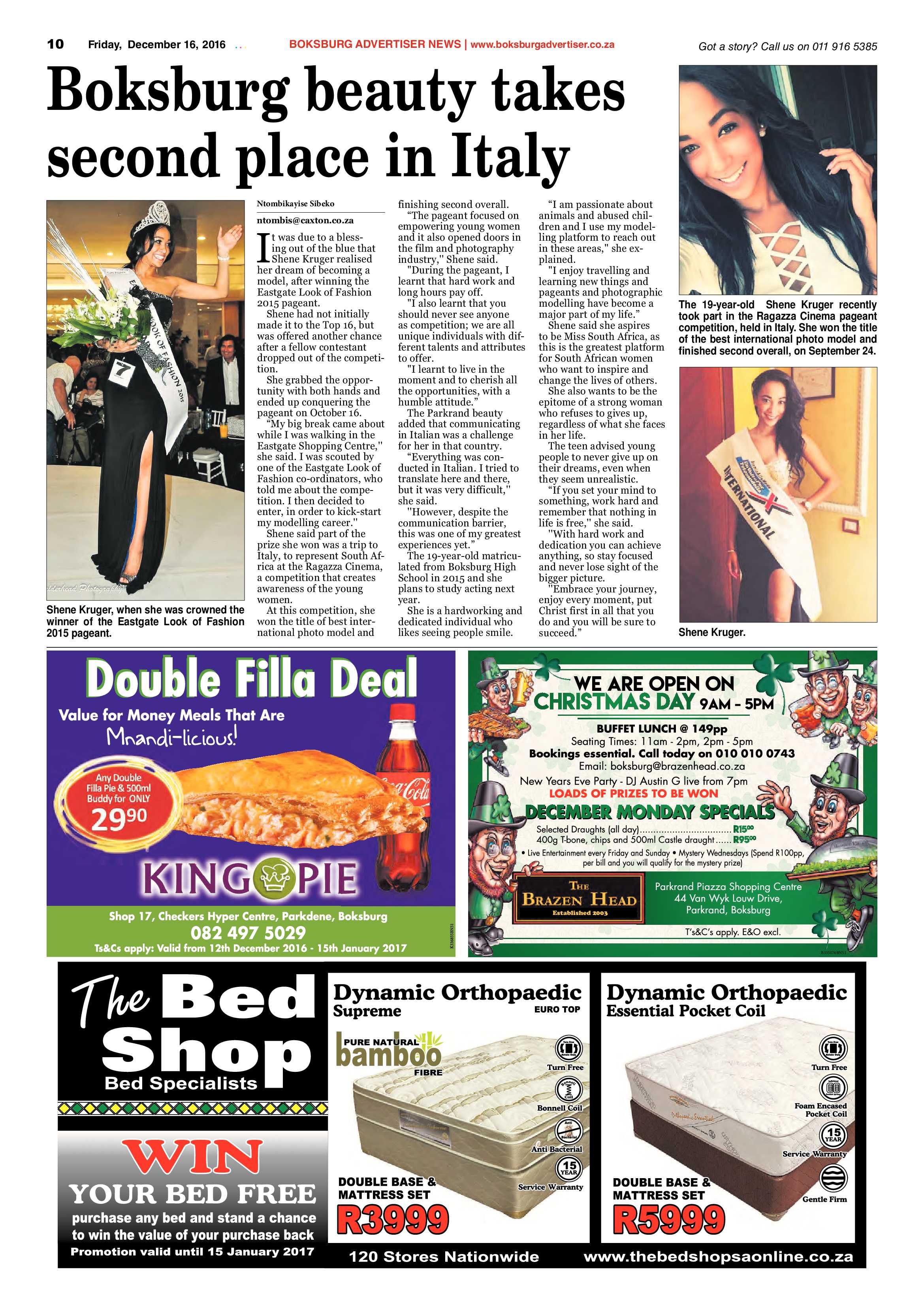 Boksburg Advertiser 13 December 2016 page 10