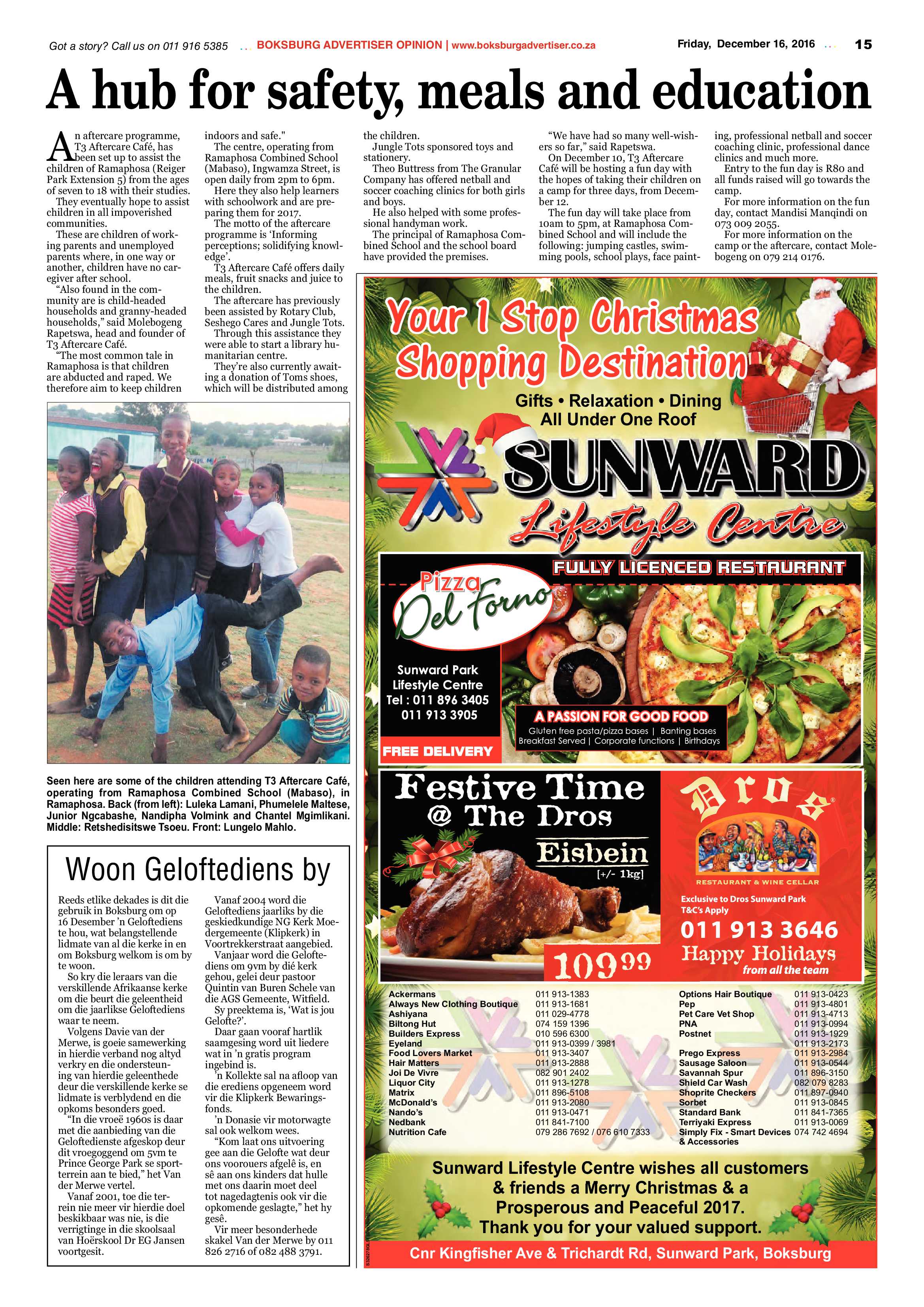 Boksburg Advertiser 13 December 2016 page 15