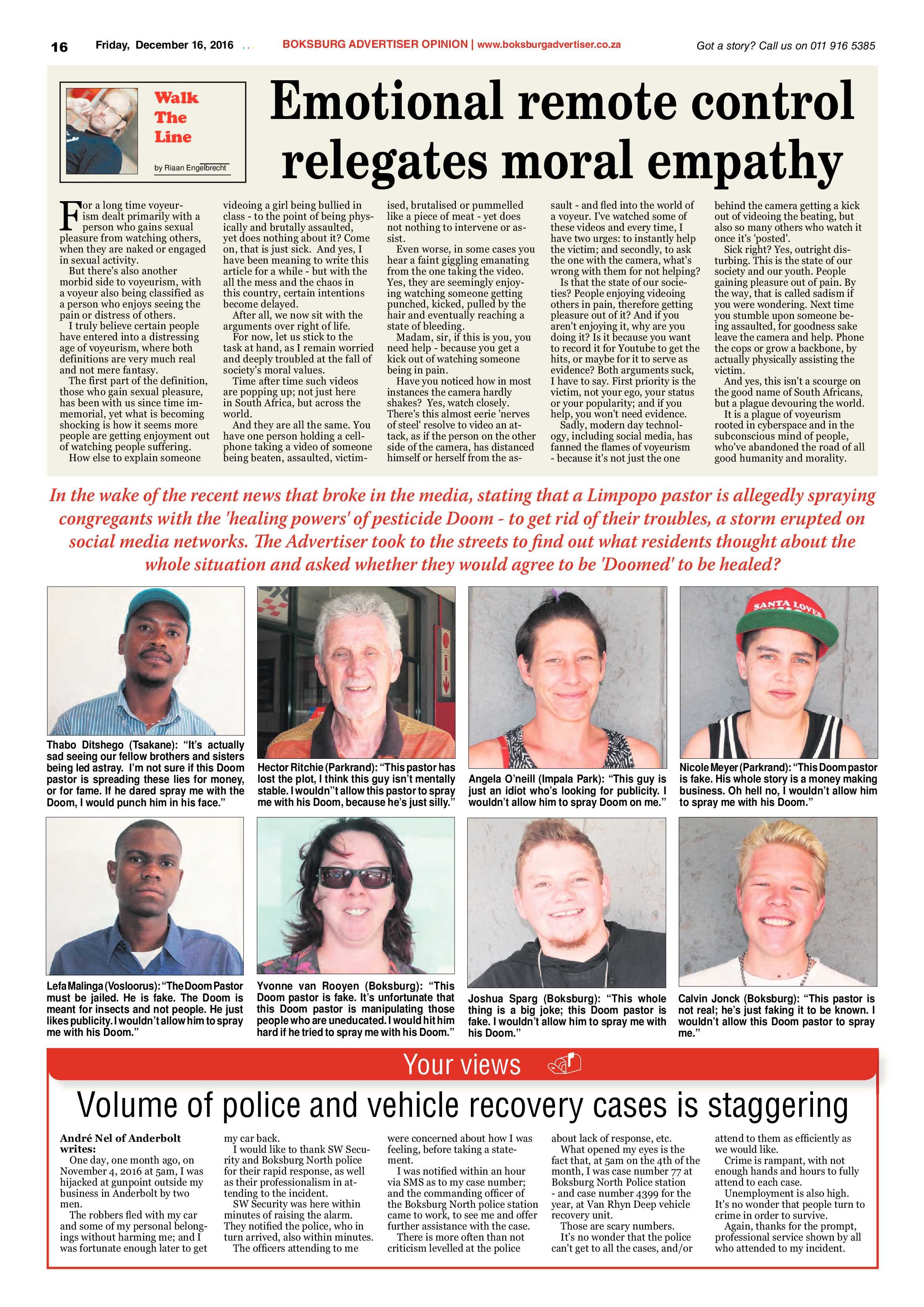 Boksburg Advertiser 13 December 2016 page 16