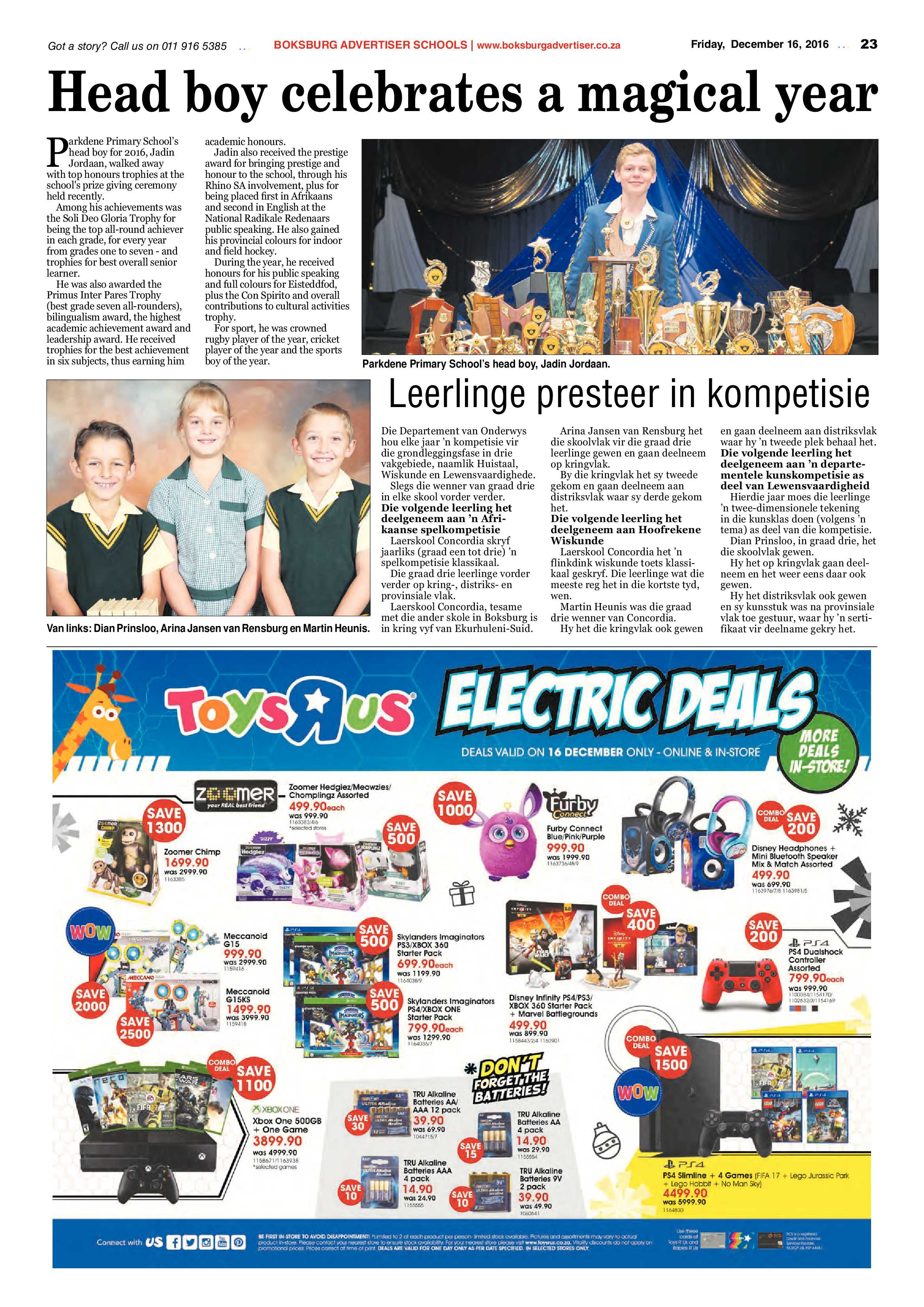 Boksburg Advertiser 13 December 2016 page 23