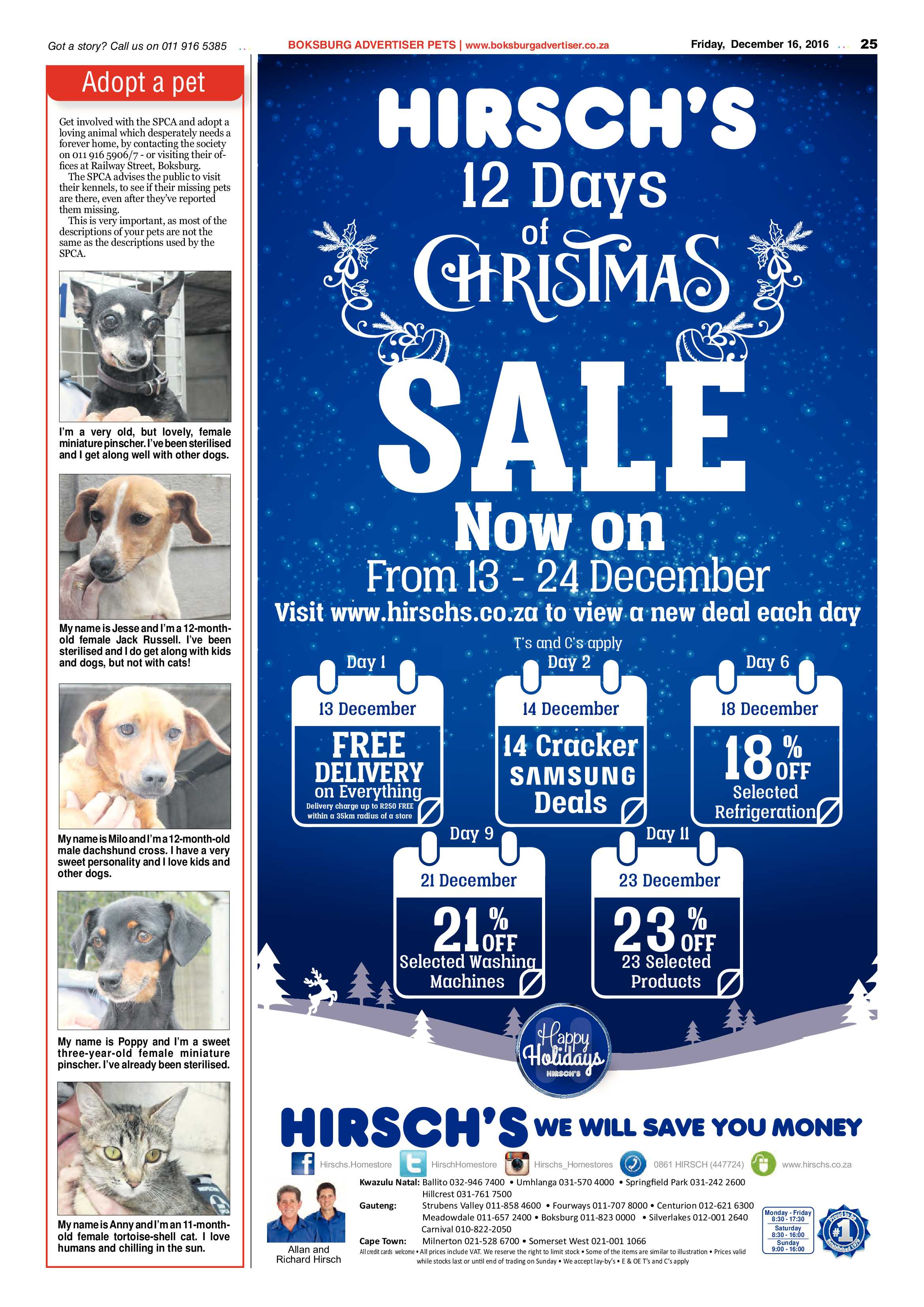 Boksburg Advertiser 13 December 2016 page 25