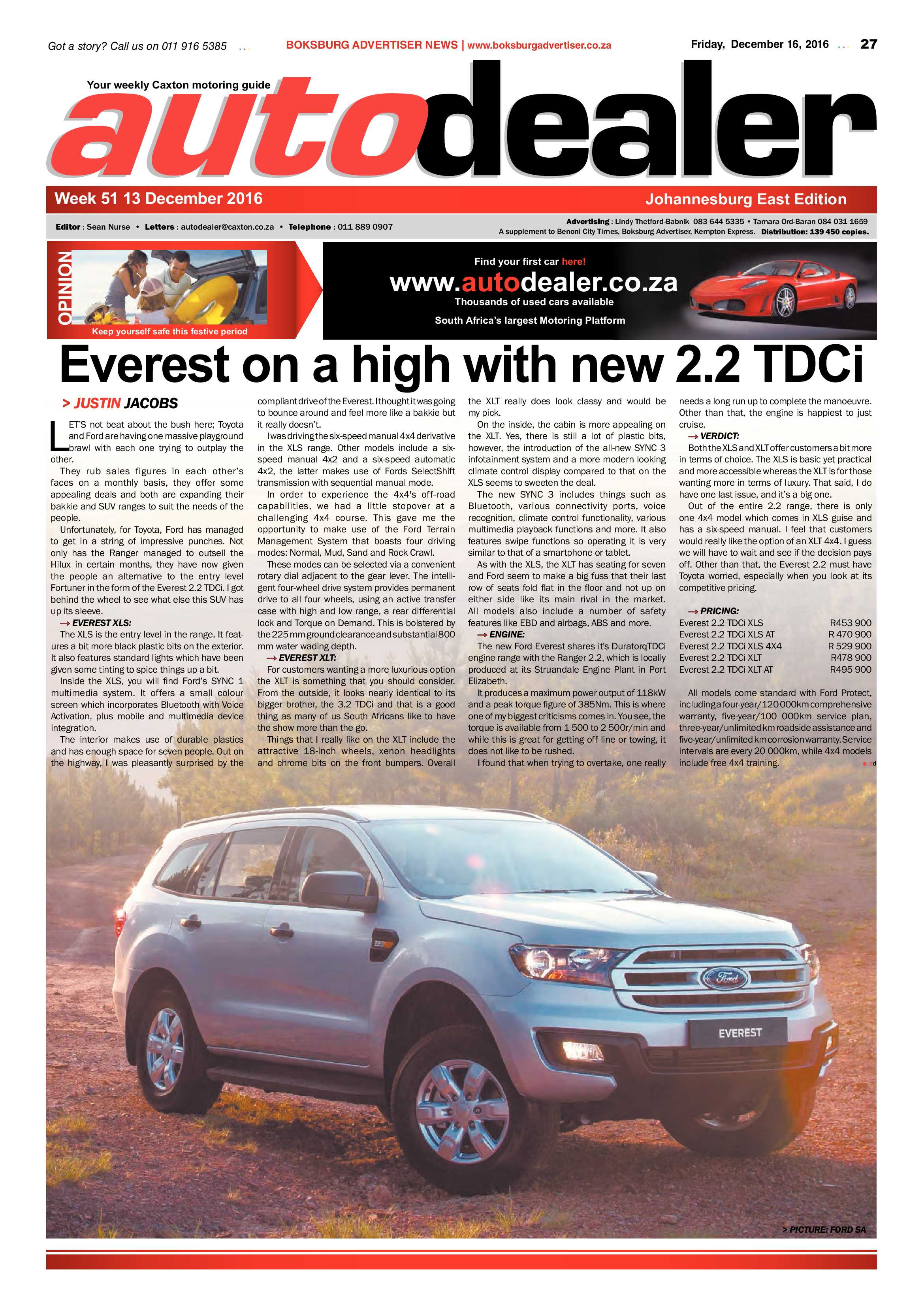 Boksburg Advertiser 13 December 2016 page 27