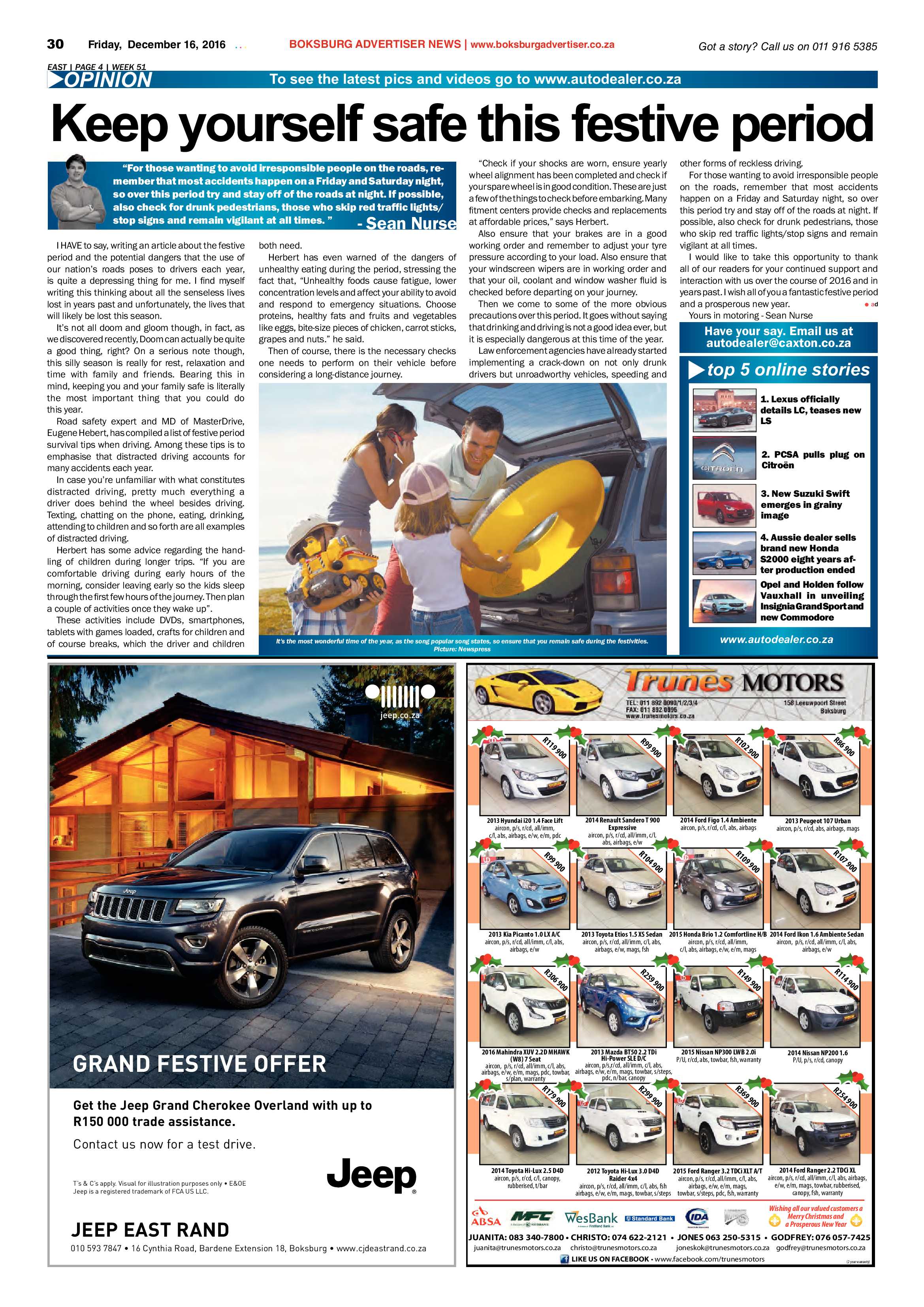 Boksburg Advertiser 13 December 2016 page 30