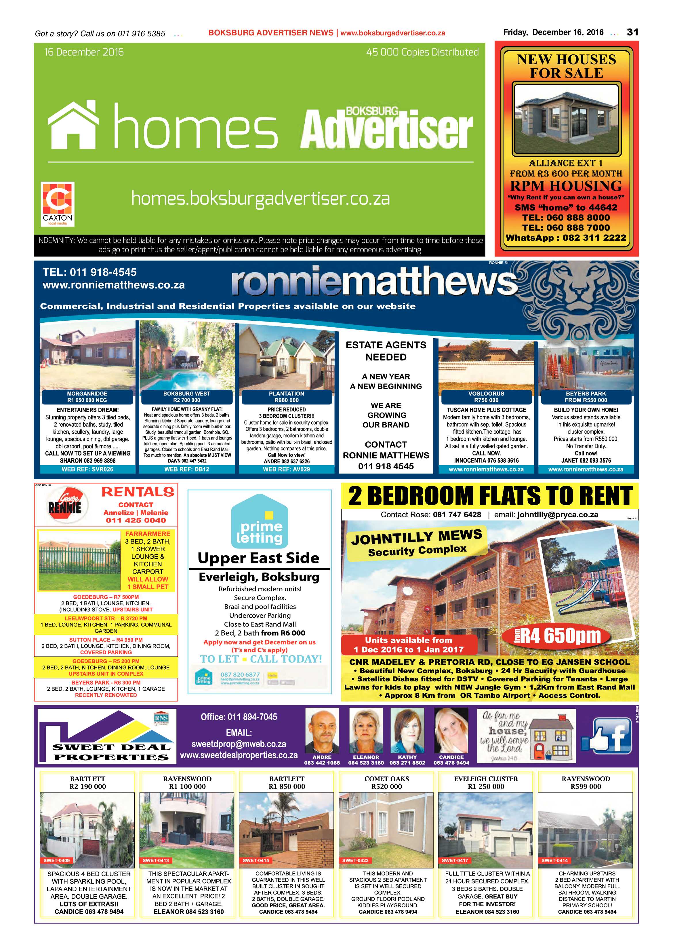 Boksburg Advertiser 13 December 2016 page 31