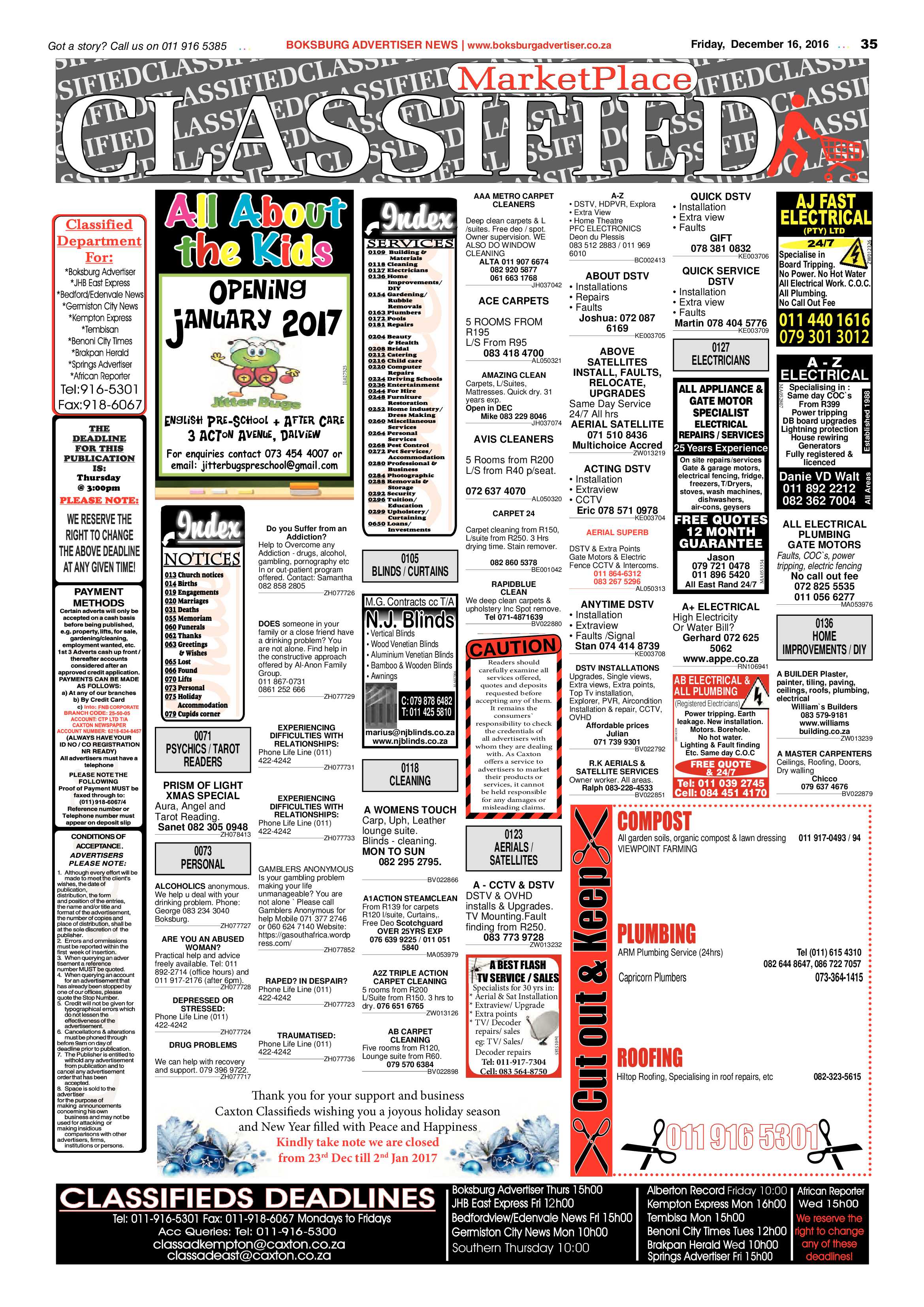 Boksburg Advertiser 13 December 2016 page 35
