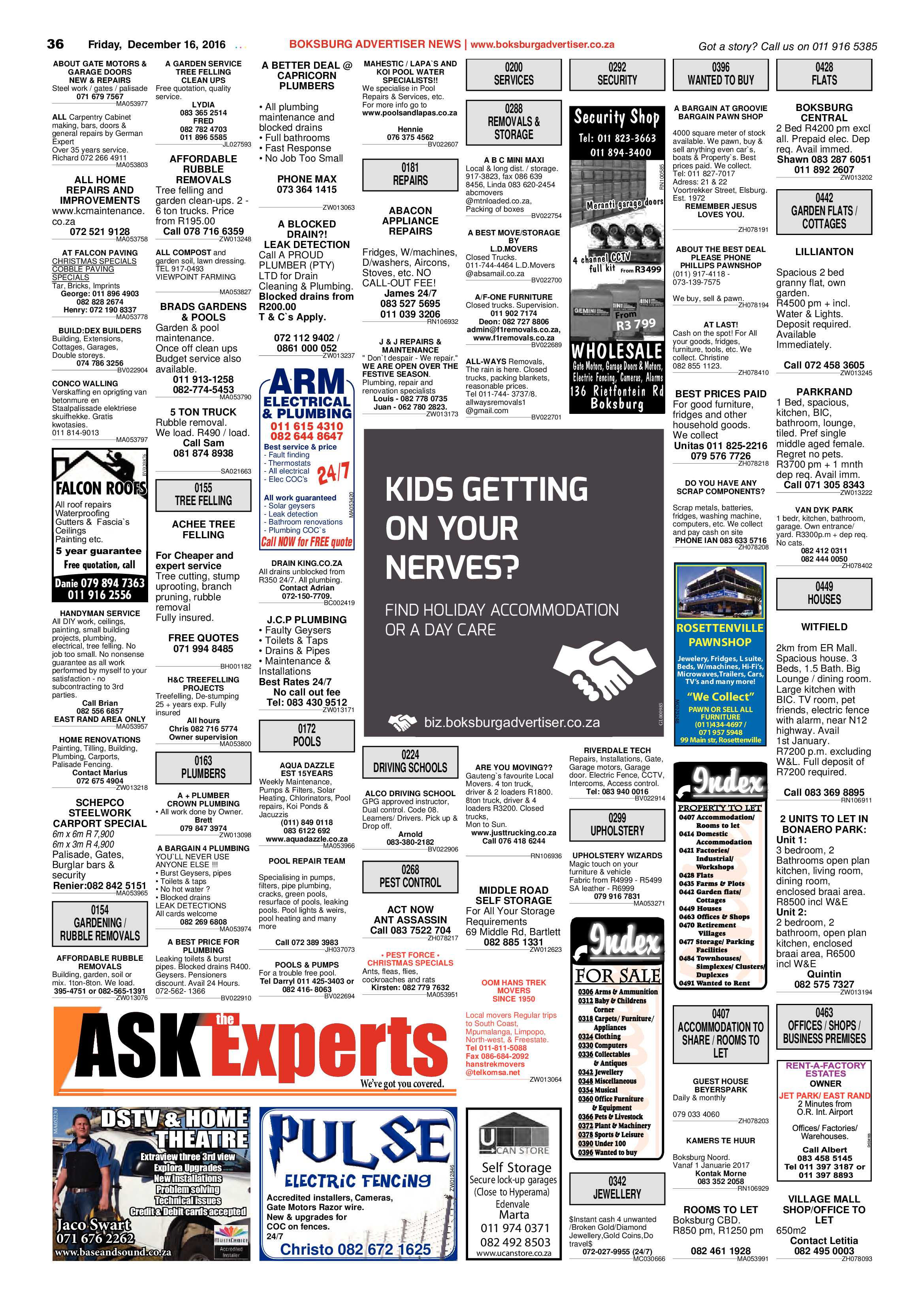 Boksburg Advertiser 13 December 2016 page 36