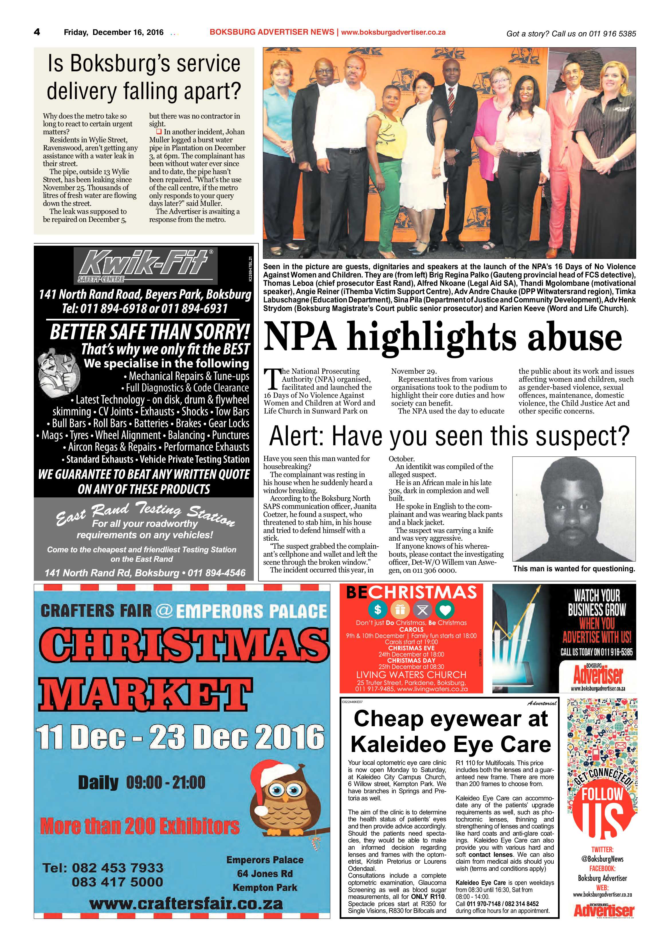 Boksburg Advertiser 13 December 2016 page 4