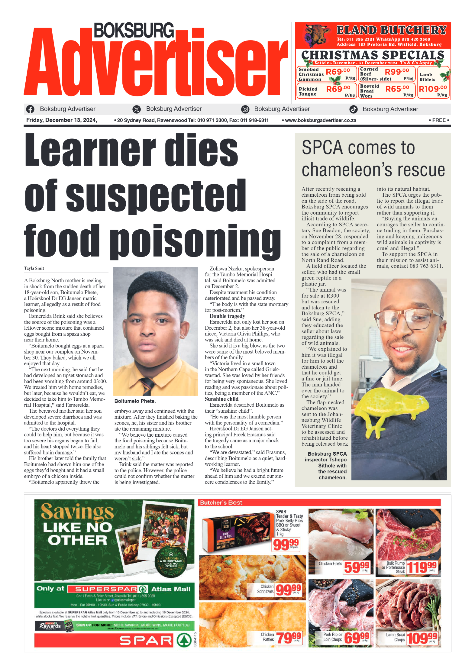Boksburg Advertiser 13 December 2024 page 1