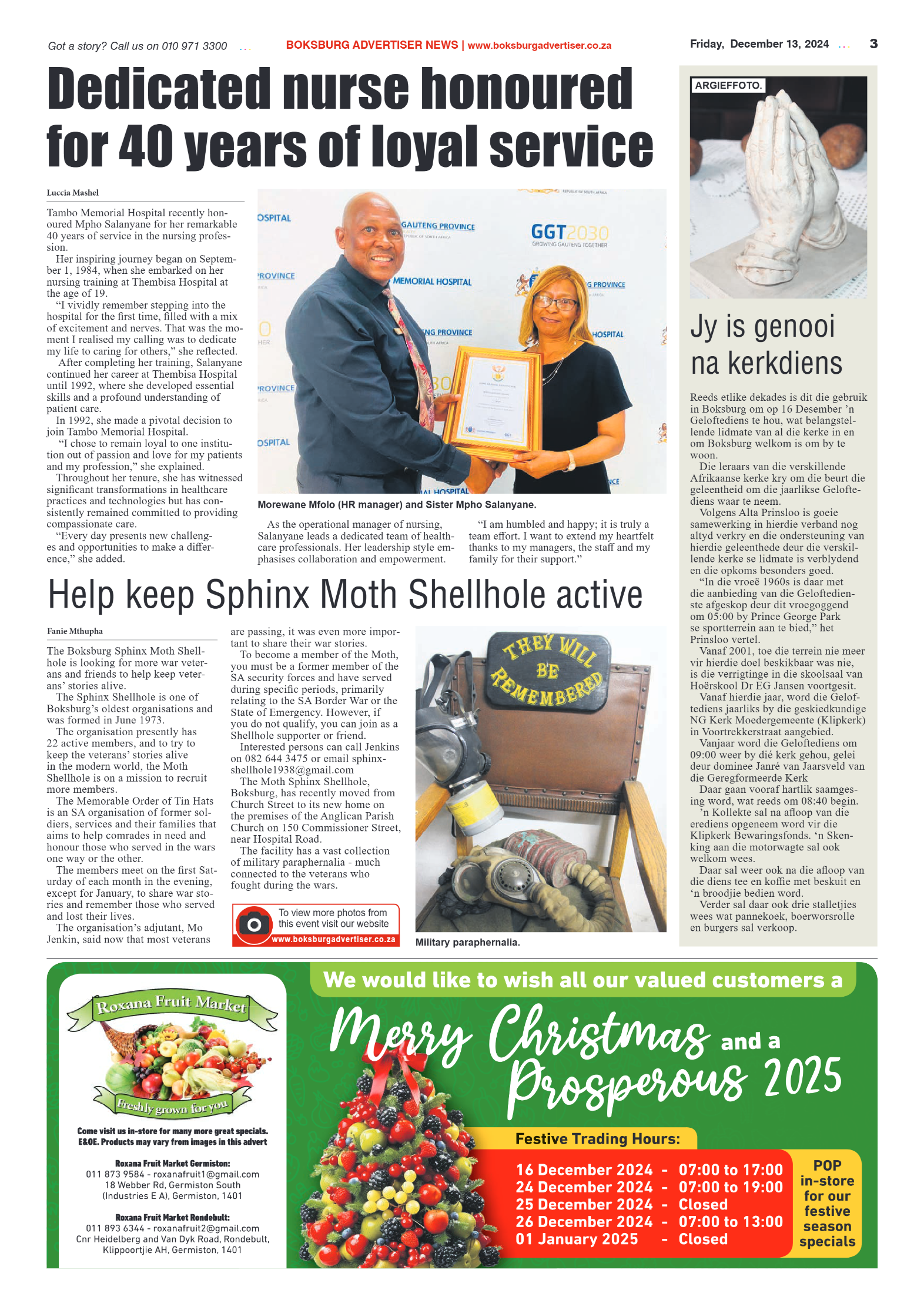 Boksburg Advertiser 13 December 2024 page 3