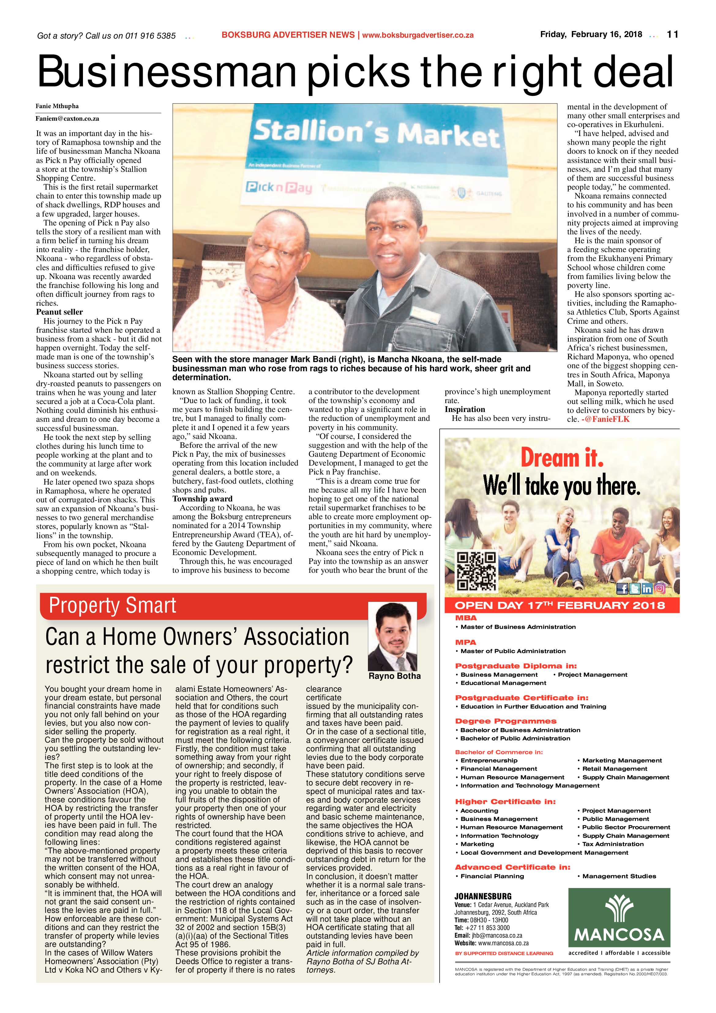 Boksburg Advertiser 13 February 2018 page 11