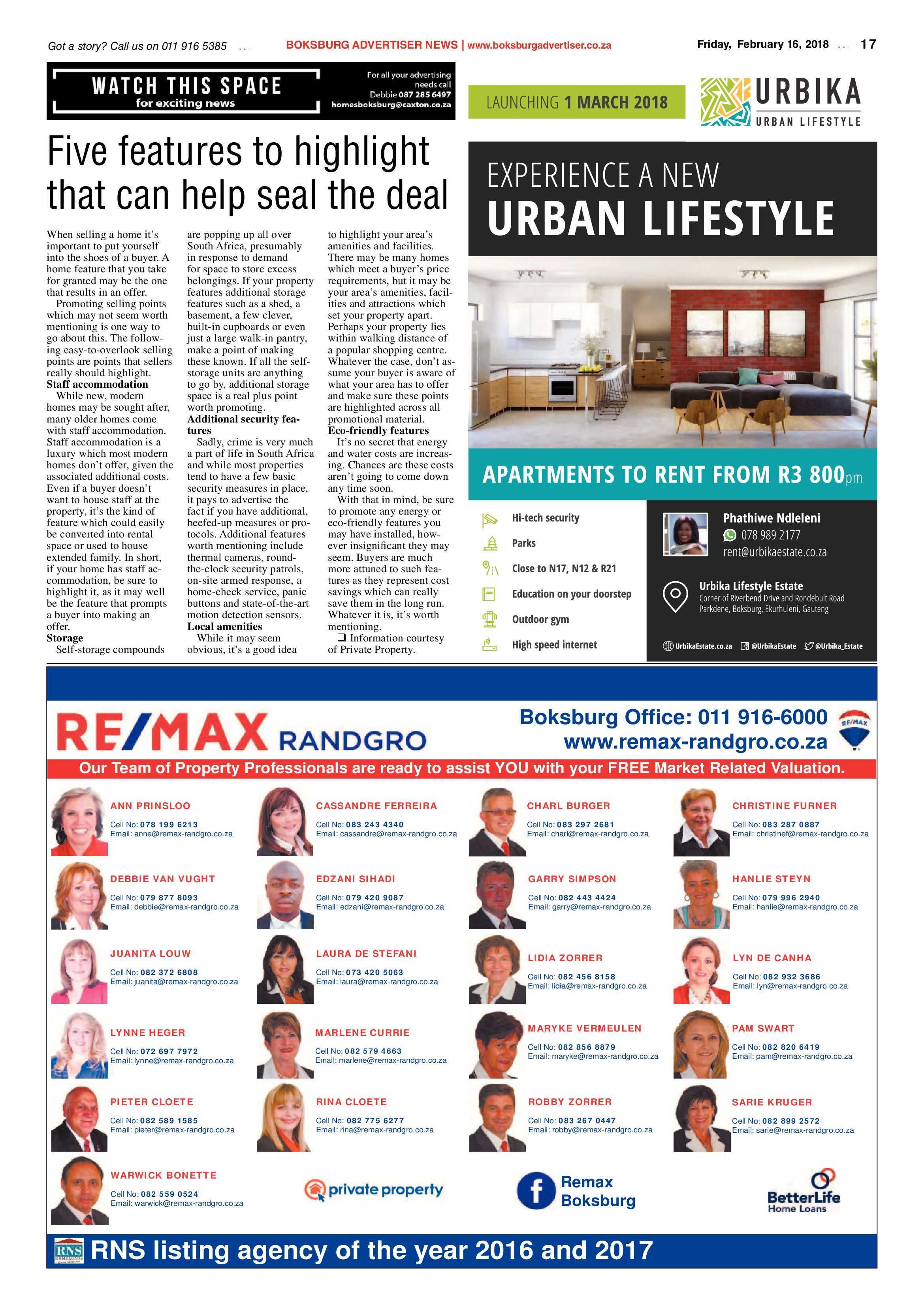 Boksburg Advertiser 13 February 2018 page 17
