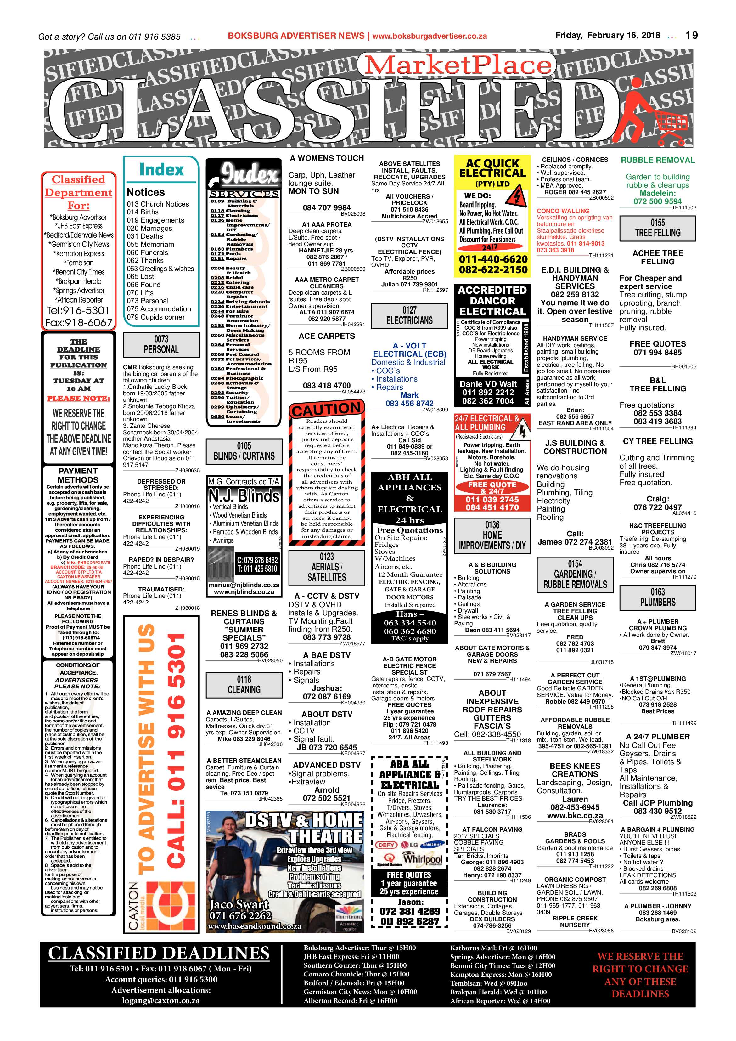Boksburg Advertiser 13 February 2018 page 19