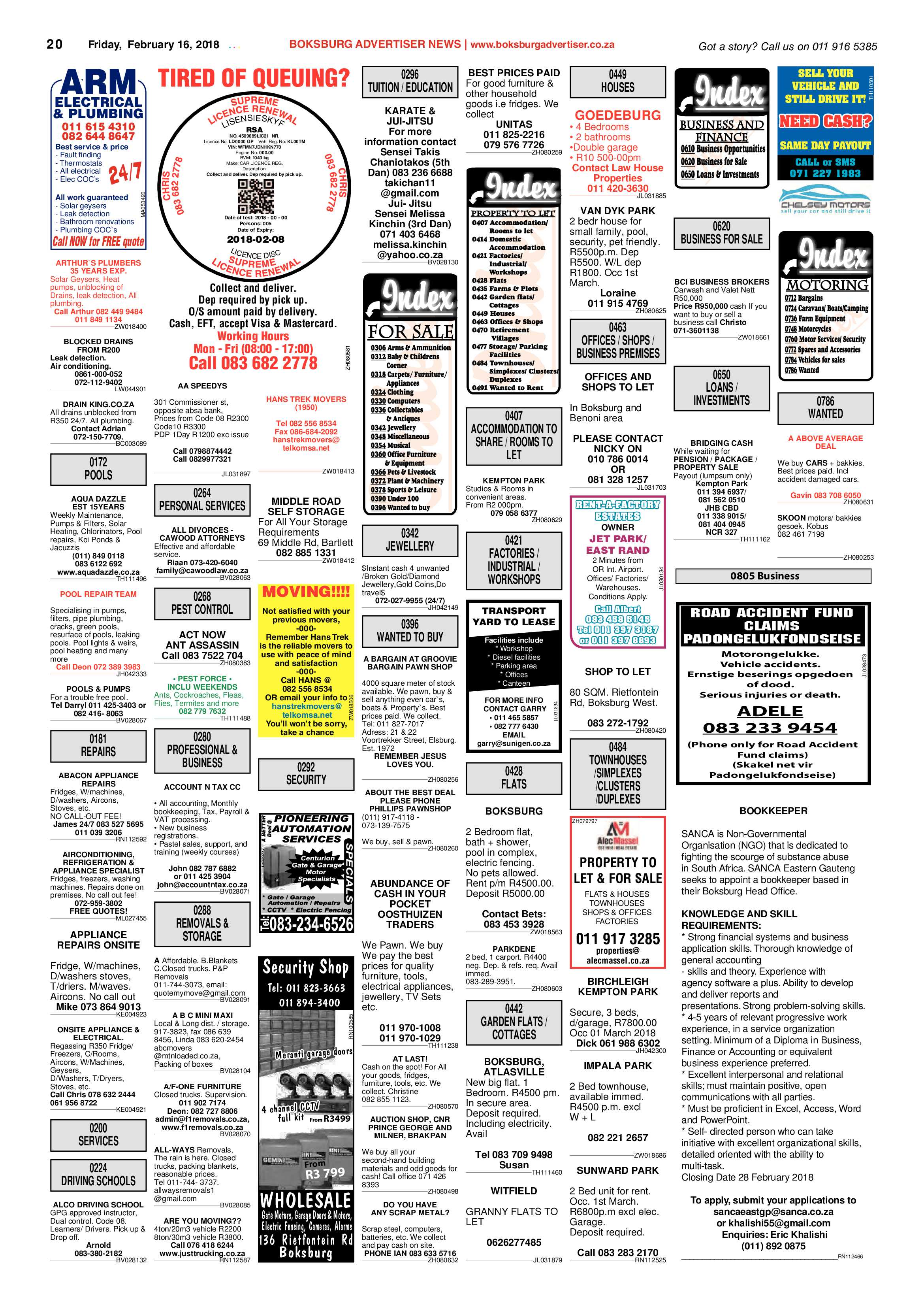 Boksburg Advertiser 13 February 2018 page 20