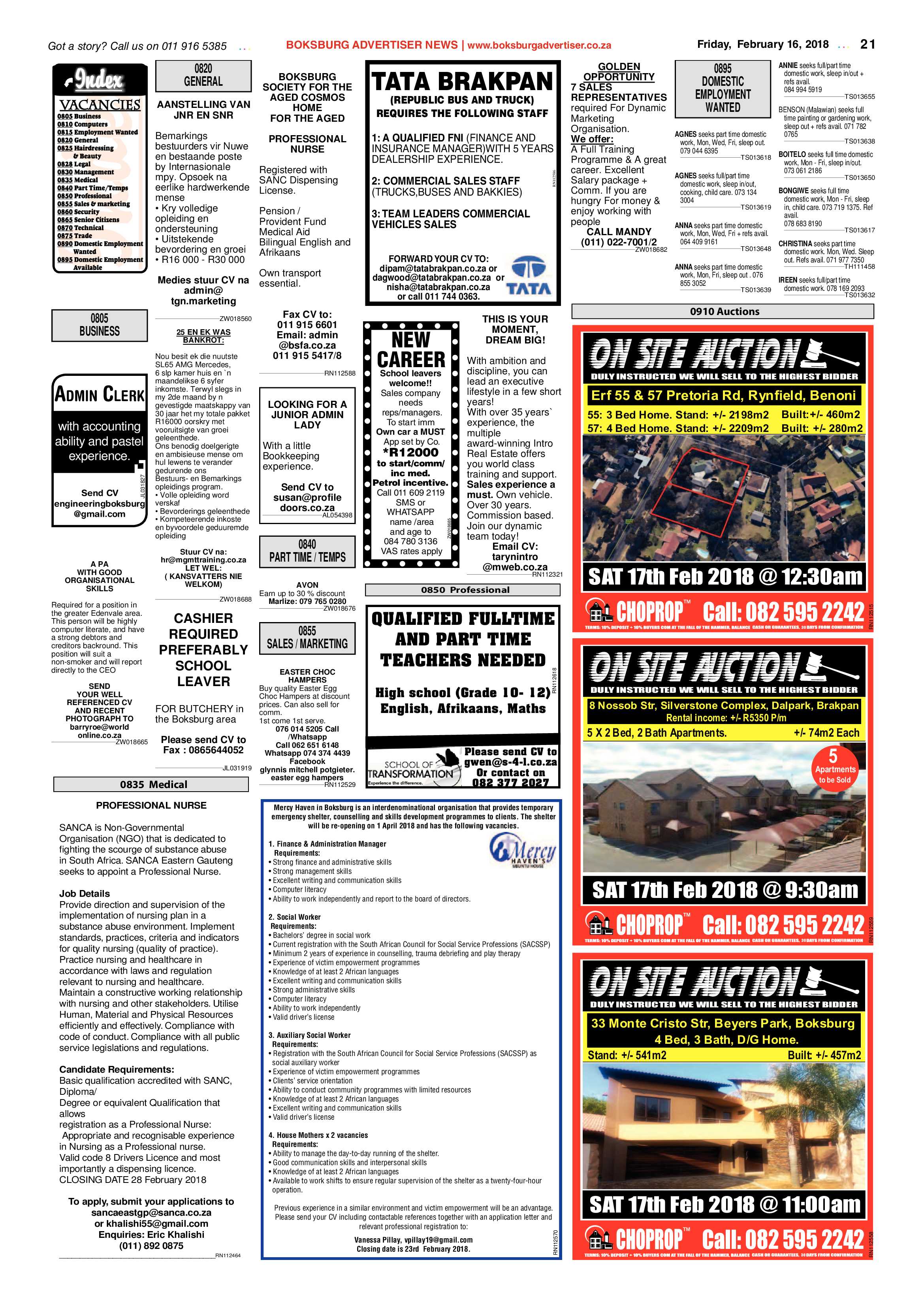Boksburg Advertiser 13 February 2018 page 21