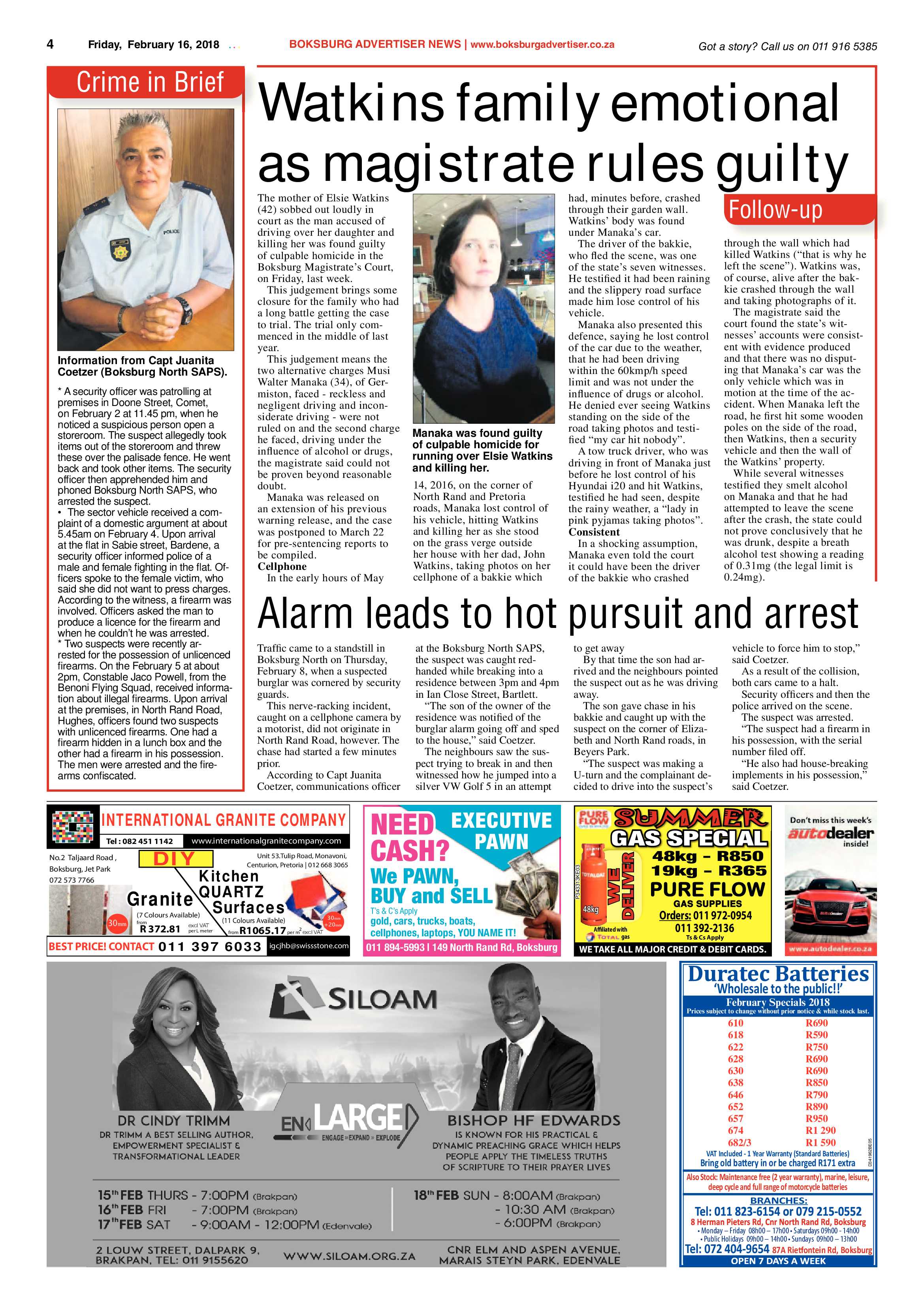 Boksburg Advertiser 13 February 2018 page 4
