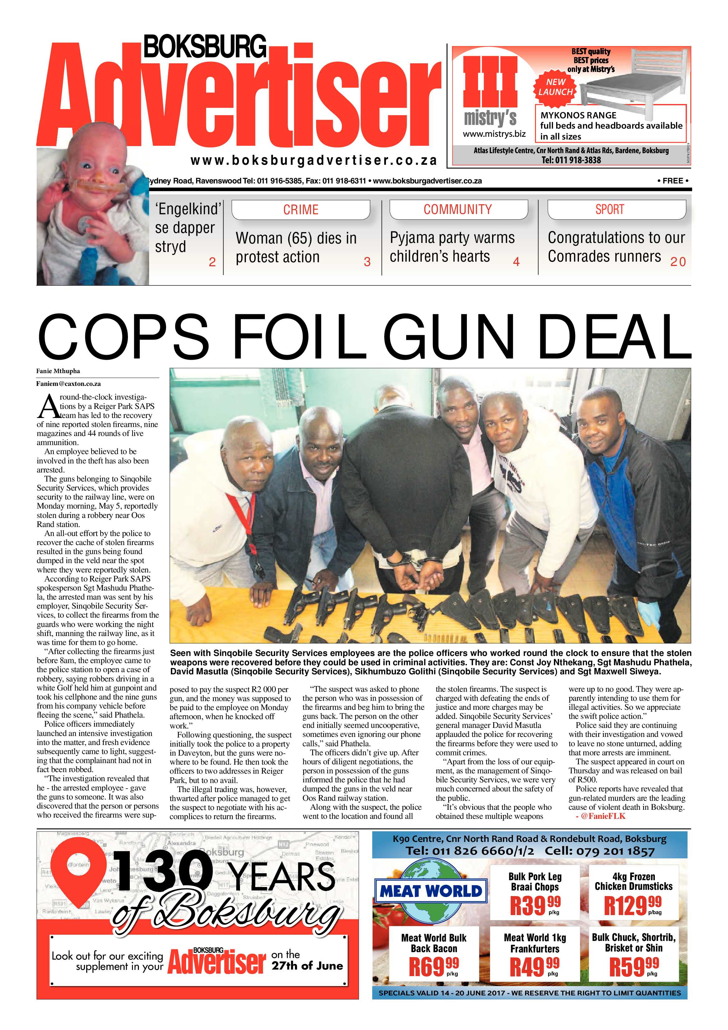 Boksburg Advertiser 13 June 2017 page 1