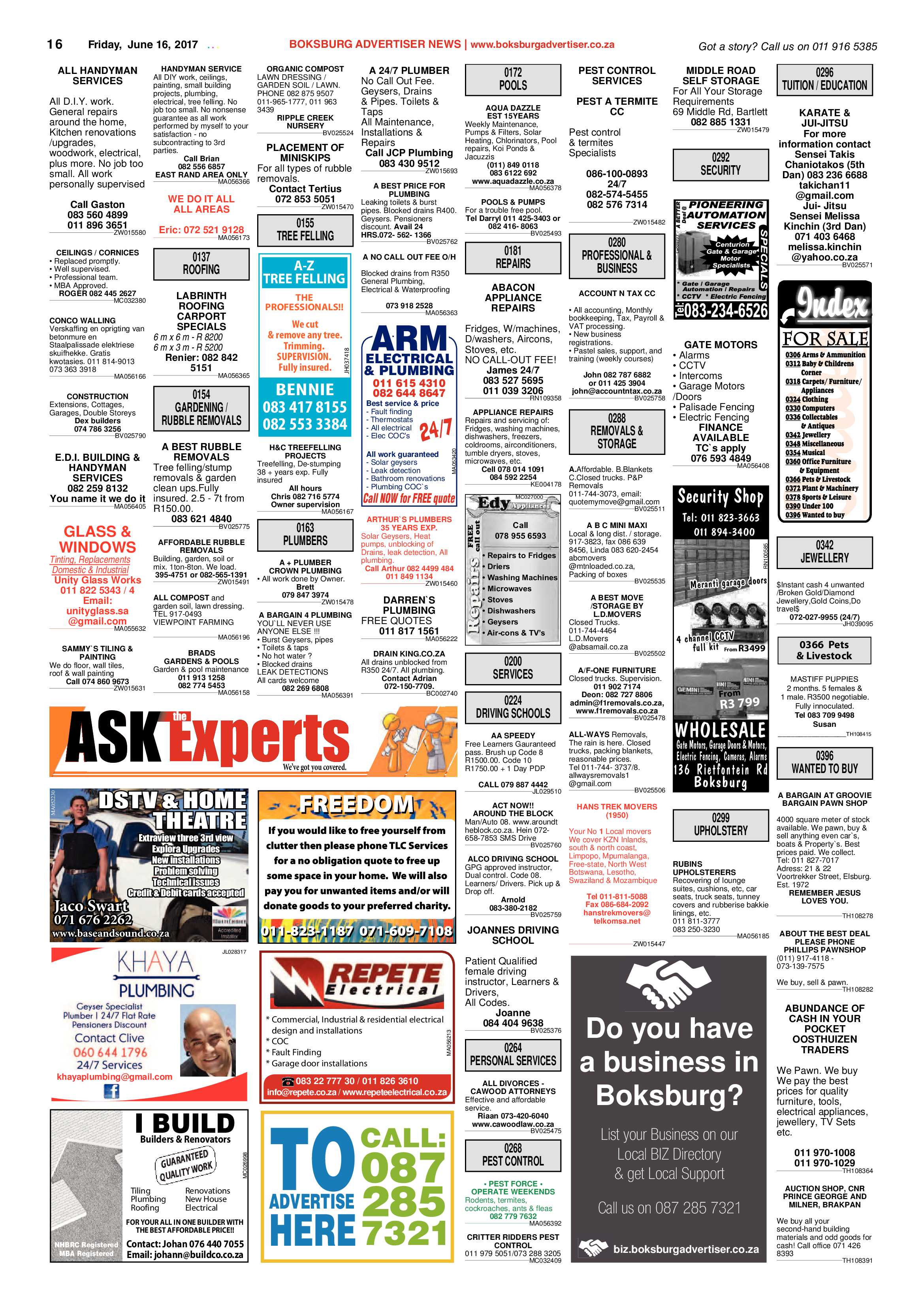 Boksburg Advertiser 13 June 2017 page 16