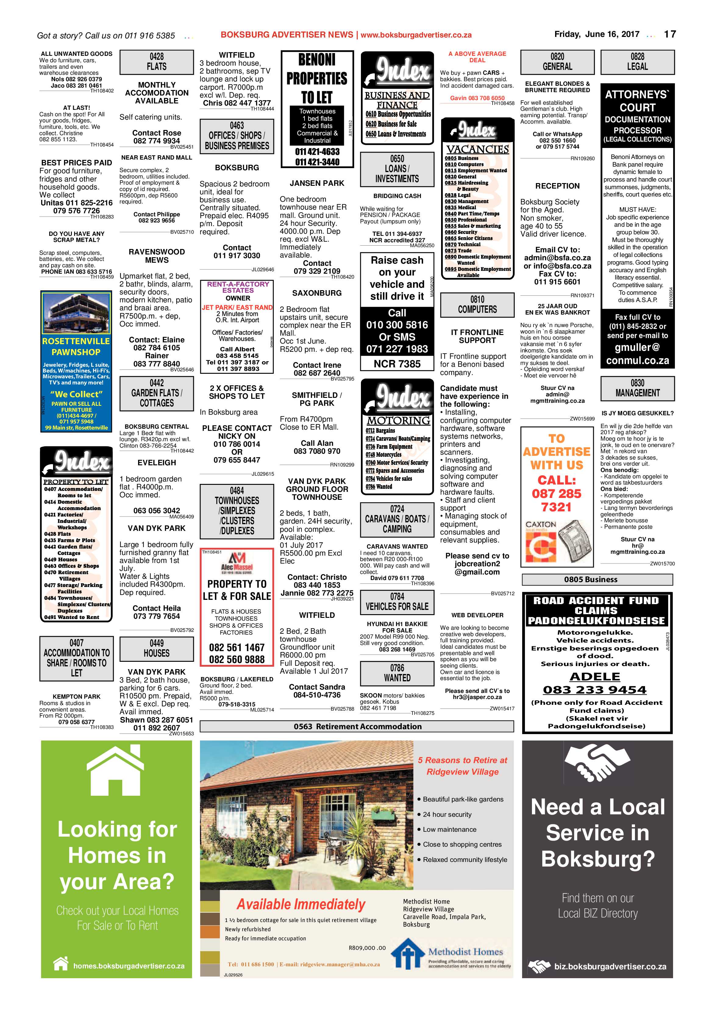 Boksburg Advertiser 13 June 2017 page 17
