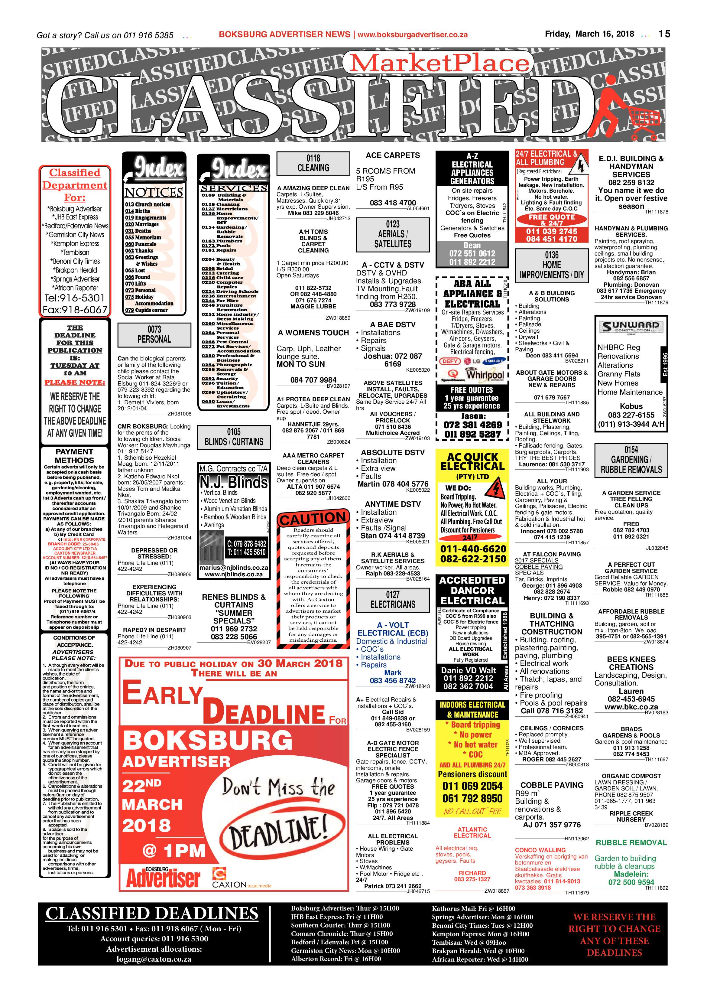 Boksburg Advertiser 13 March 2018 page 15