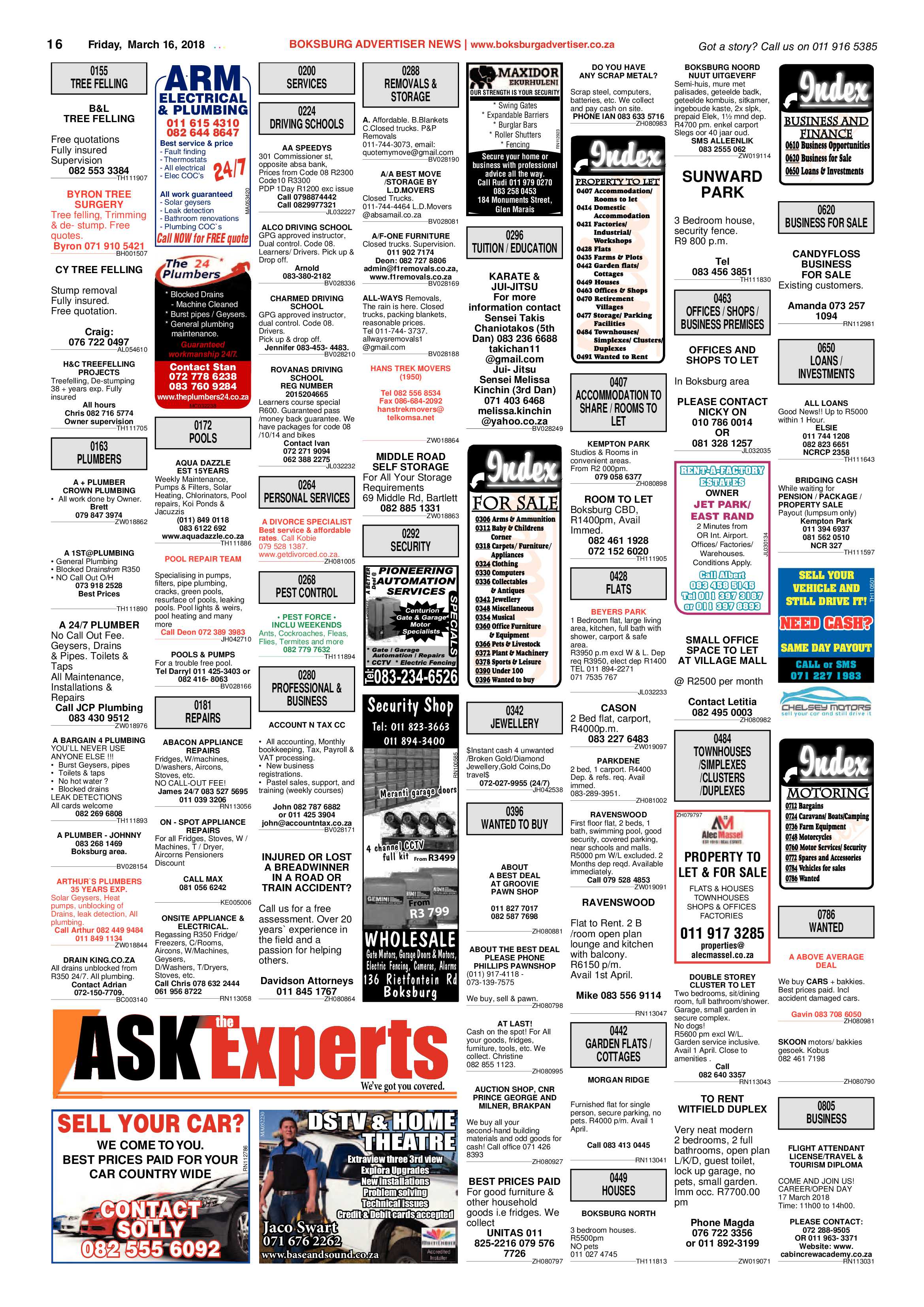 Boksburg Advertiser 13 March 2018 page 16