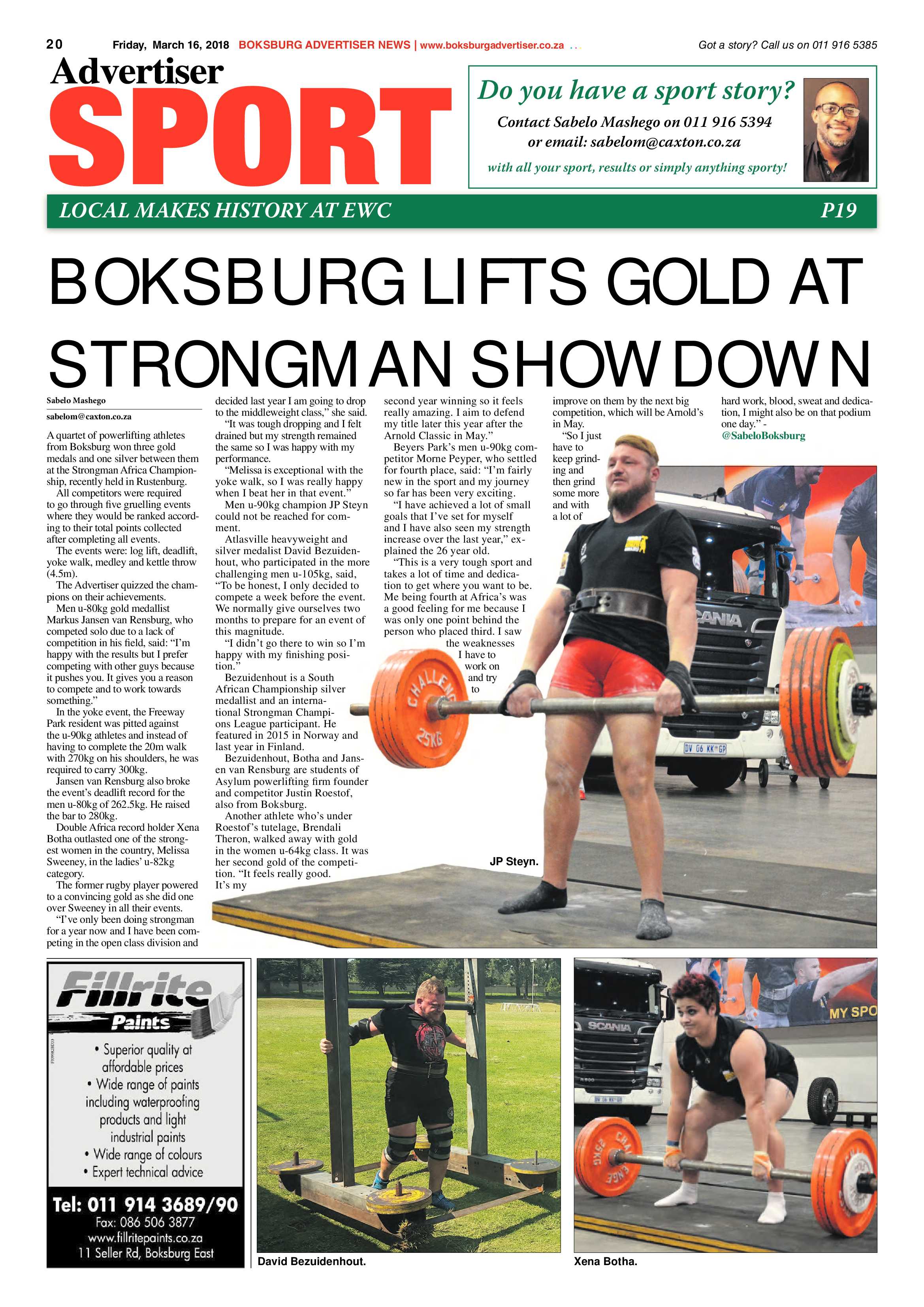 Boksburg Advertiser 13 March 2018 page 20