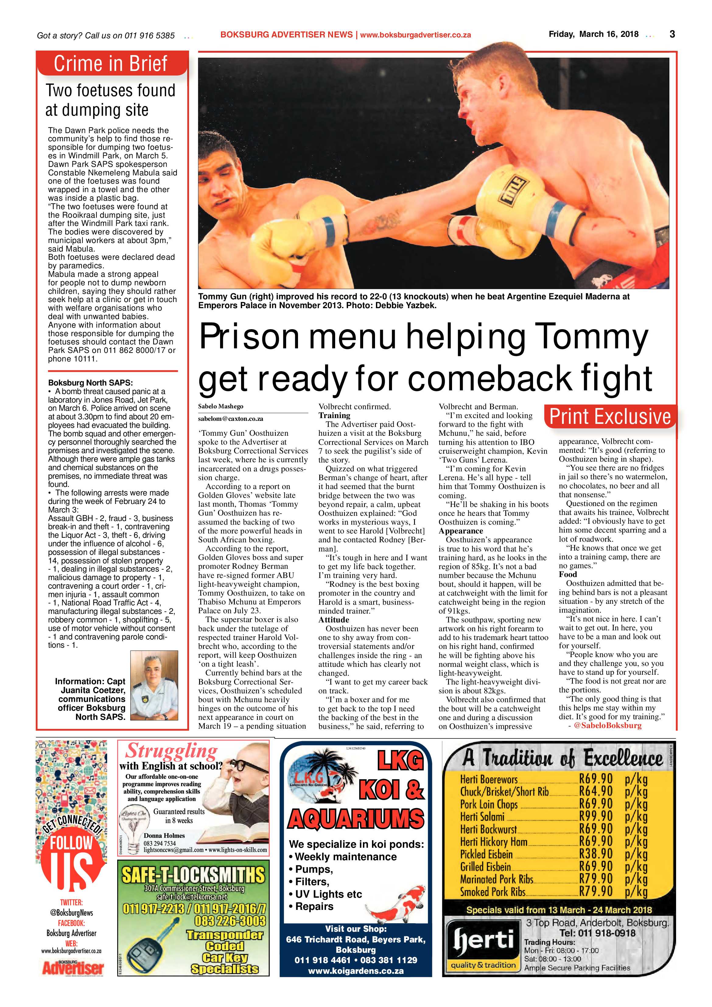Boksburg Advertiser 13 March 2018 page 3
