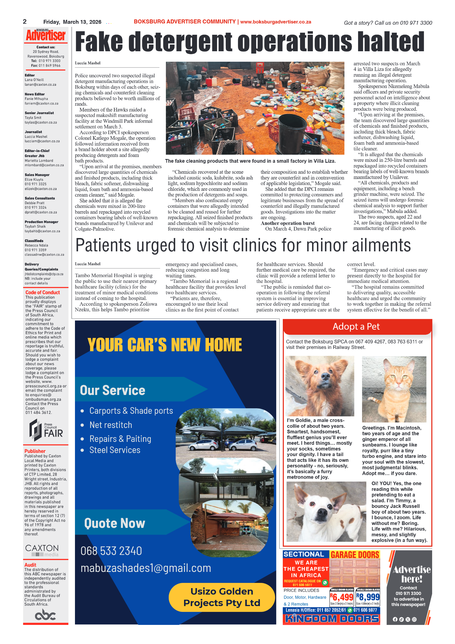 Boksburg Advertiser 13 March 2026 page 4