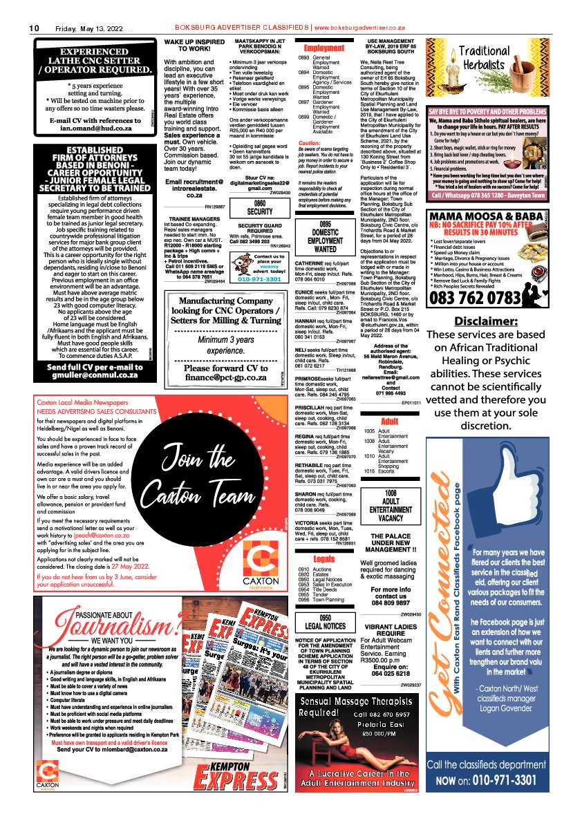 Boksburg Advertiser 13 May 2022 page 10