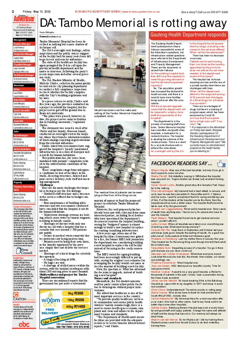 Boksburg Advertiser 13 May 2022 page 2