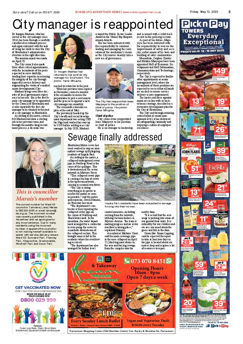 Boksburg Advertiser 13 May 2022 page 5