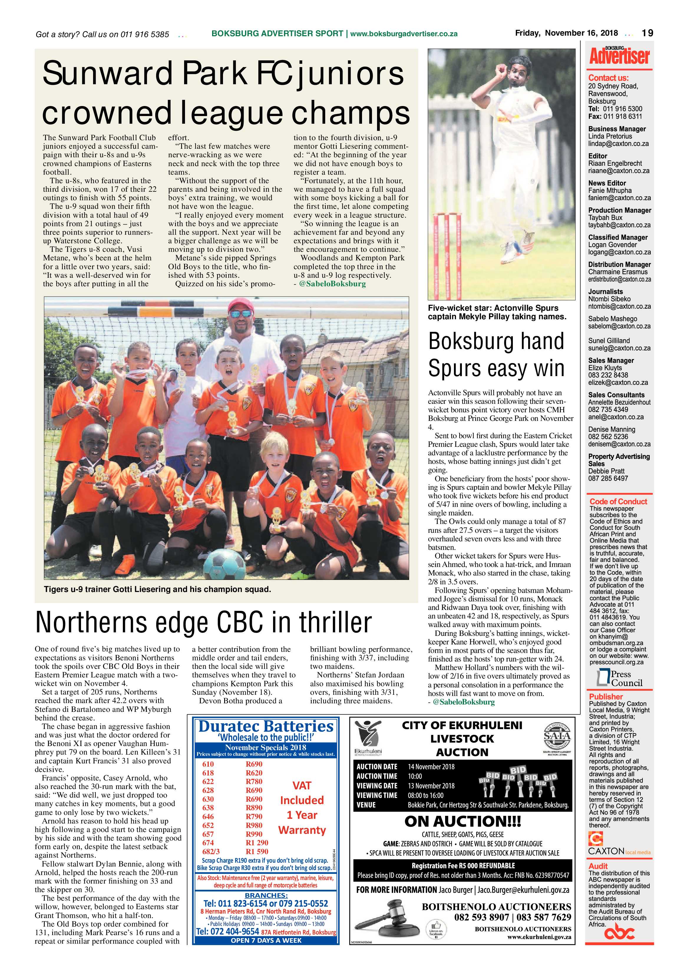 Boksburg Advertiser 13 November 2018 page 19