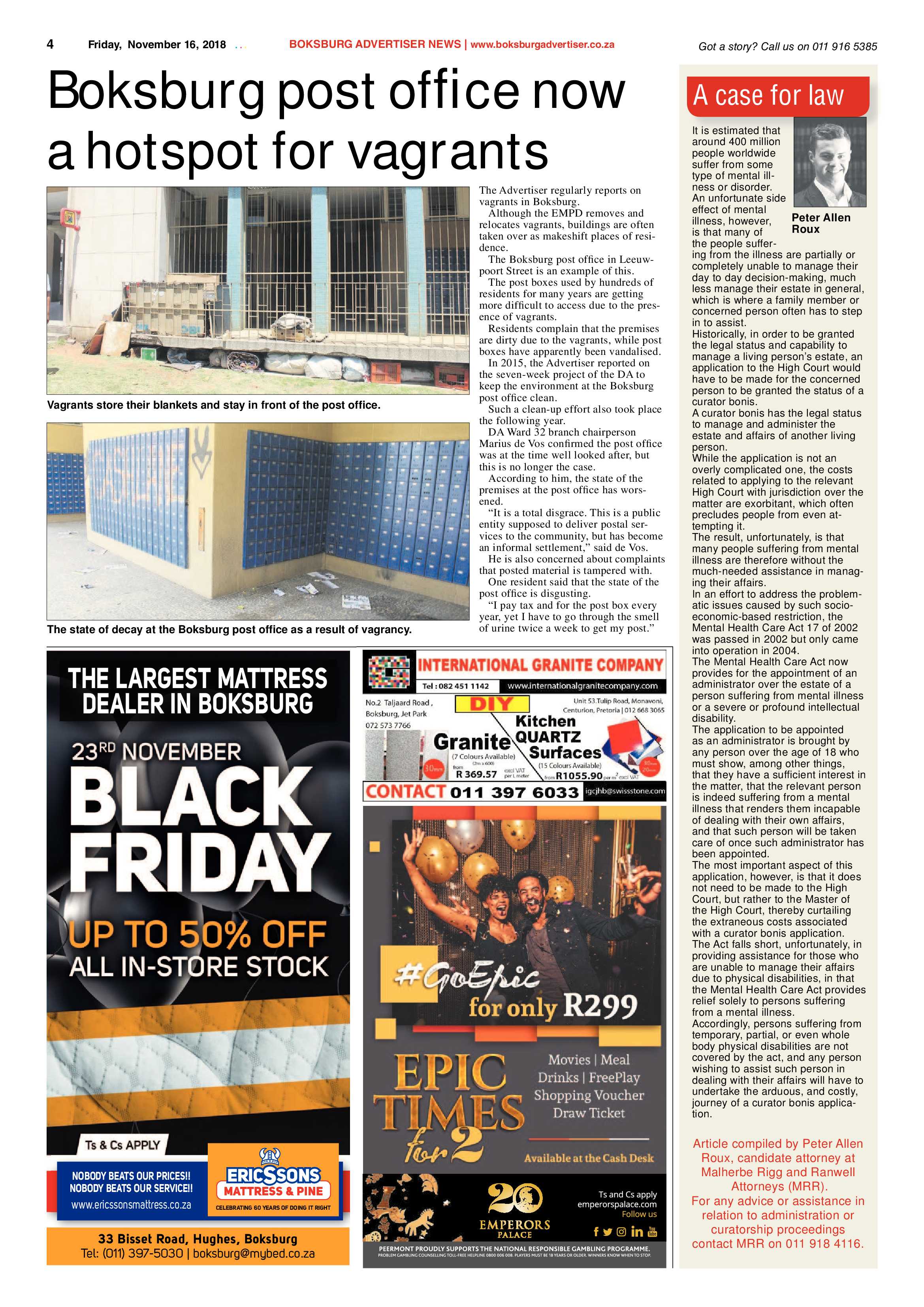 Boksburg Advertiser 13 November 2018 page 4