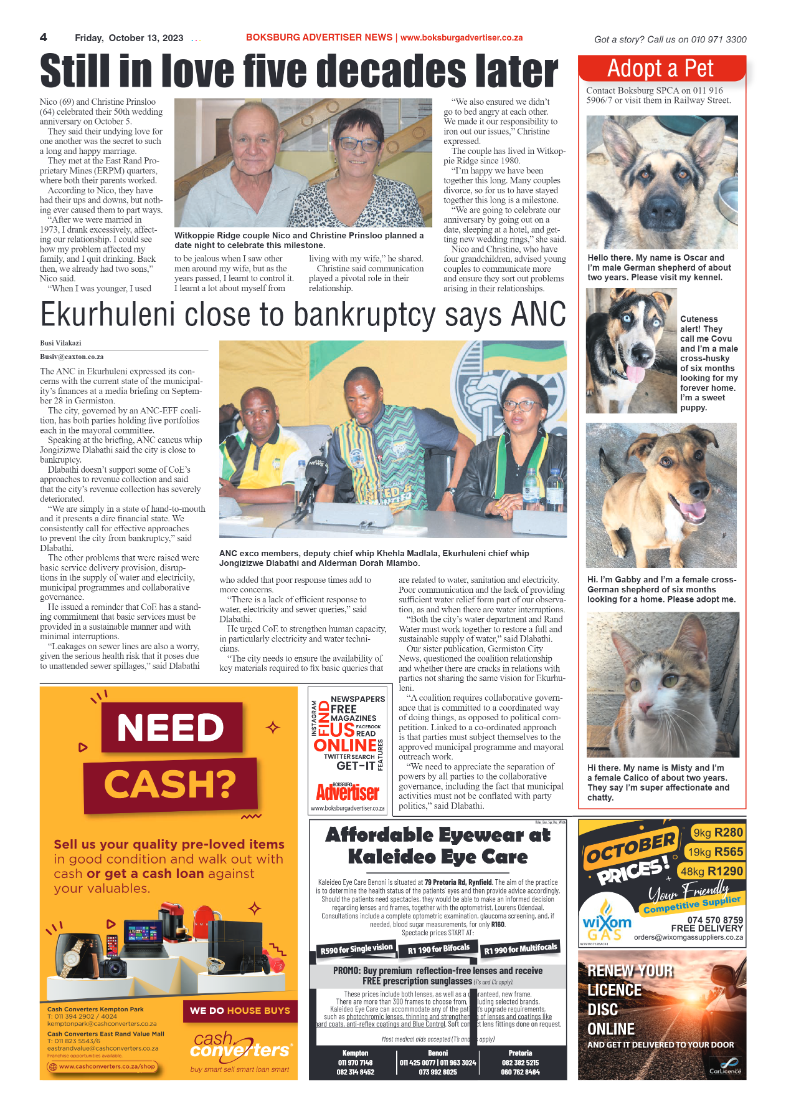 Boksburg Advertiser 13 October 2023 page 4