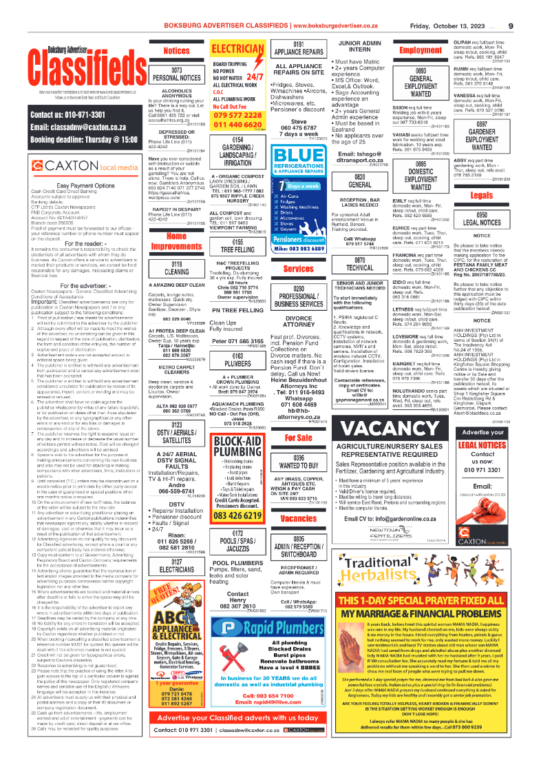 Boksburg Advertiser 13 October 2023 page 9