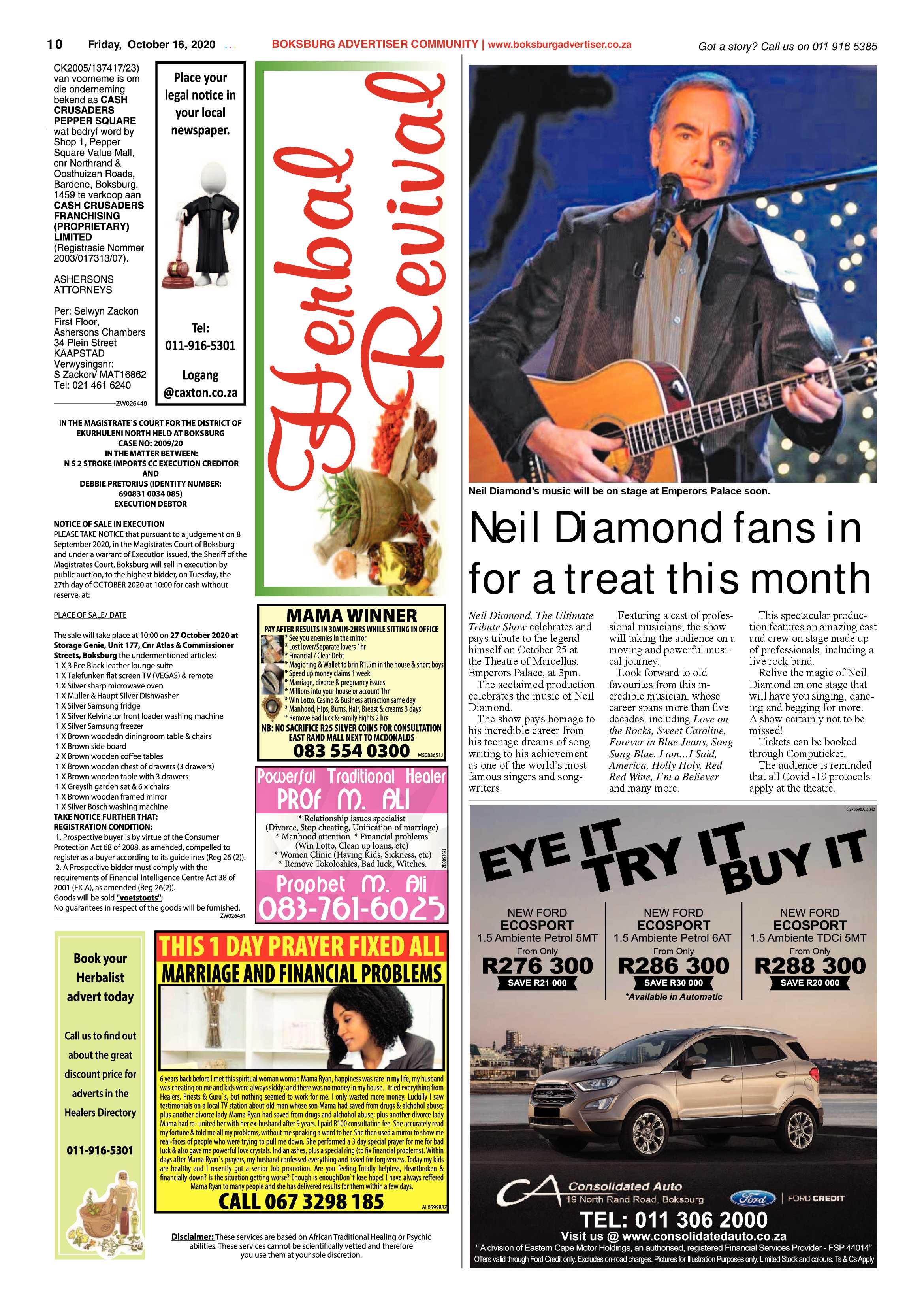Boksburg Advertiser 13 October  2020 page 10