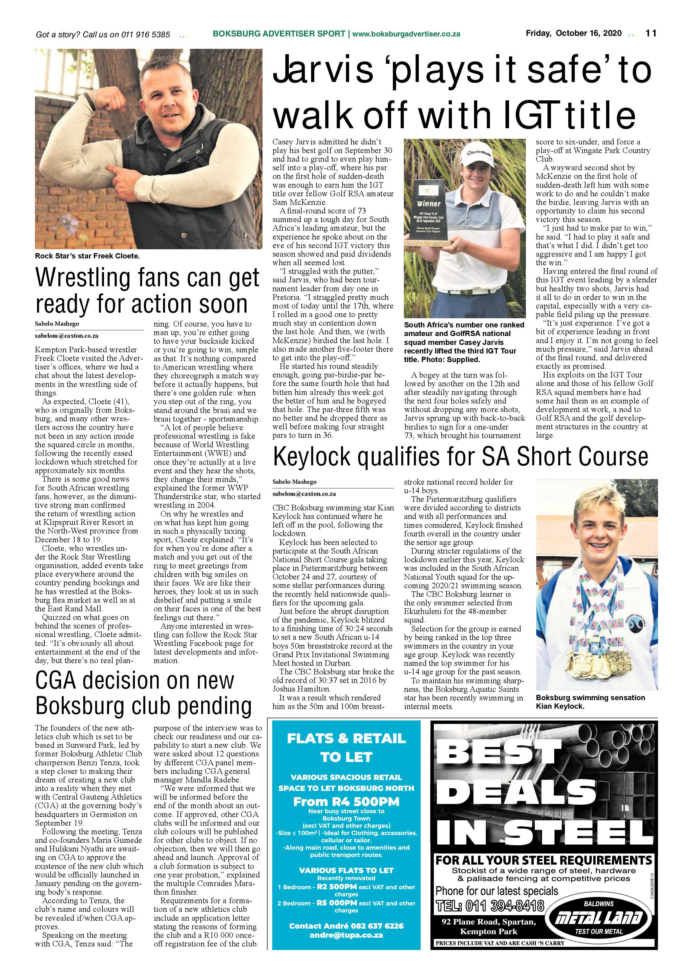Boksburg Advertiser 13 October  2020 page 11