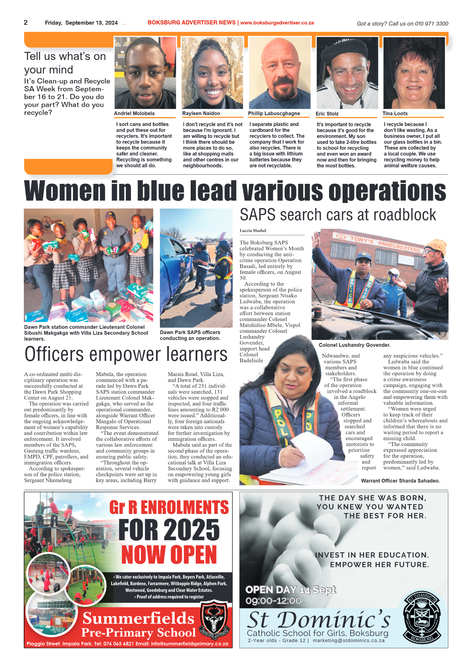 Boksburg Advertiser 13 September 2024 page 2