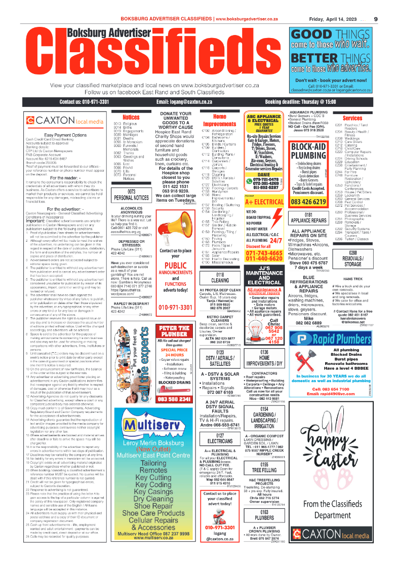 Boksburg Advertiser 14 April 2023 page 9