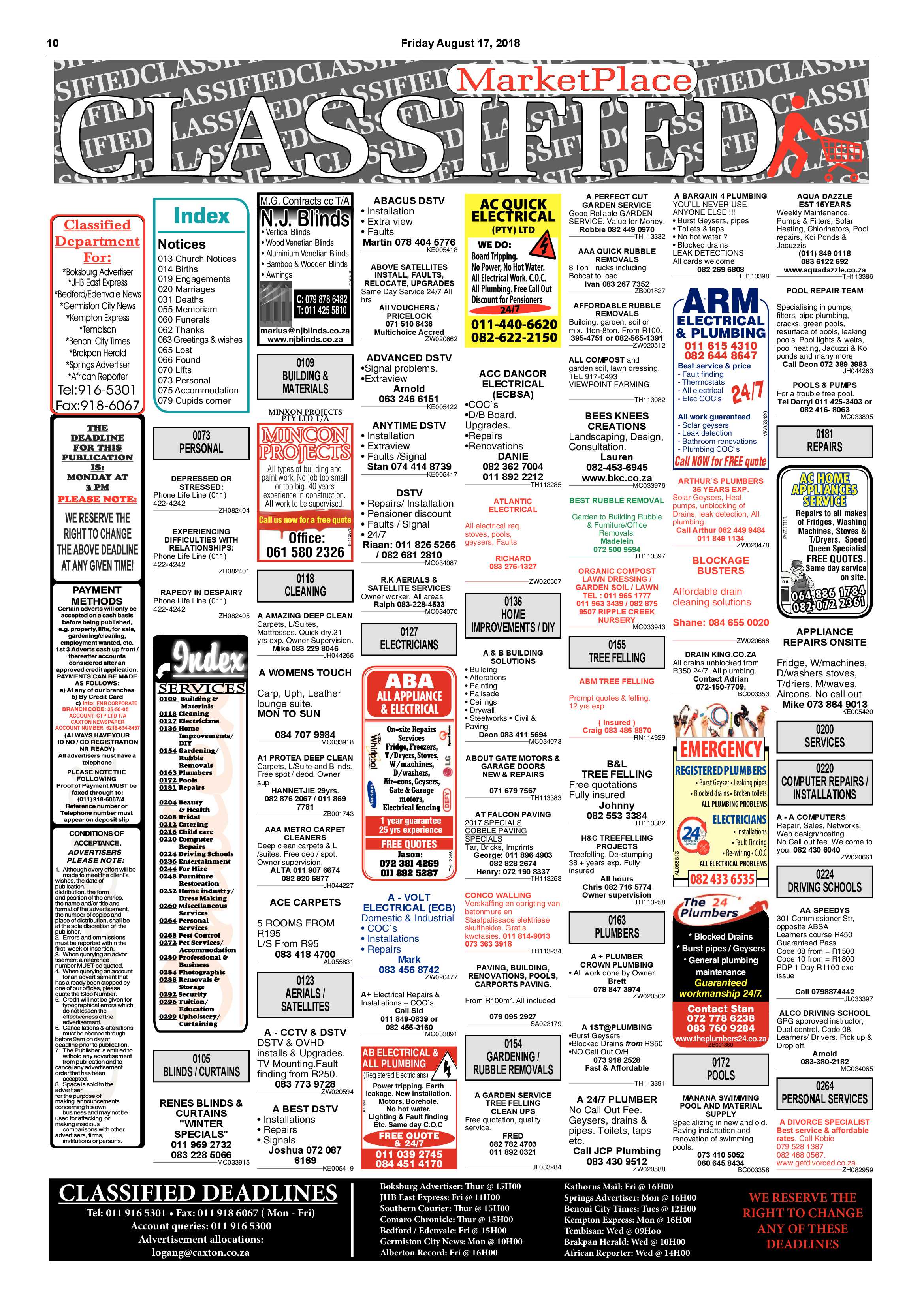 Boksburg Advertiser 14 August 2018 page 10