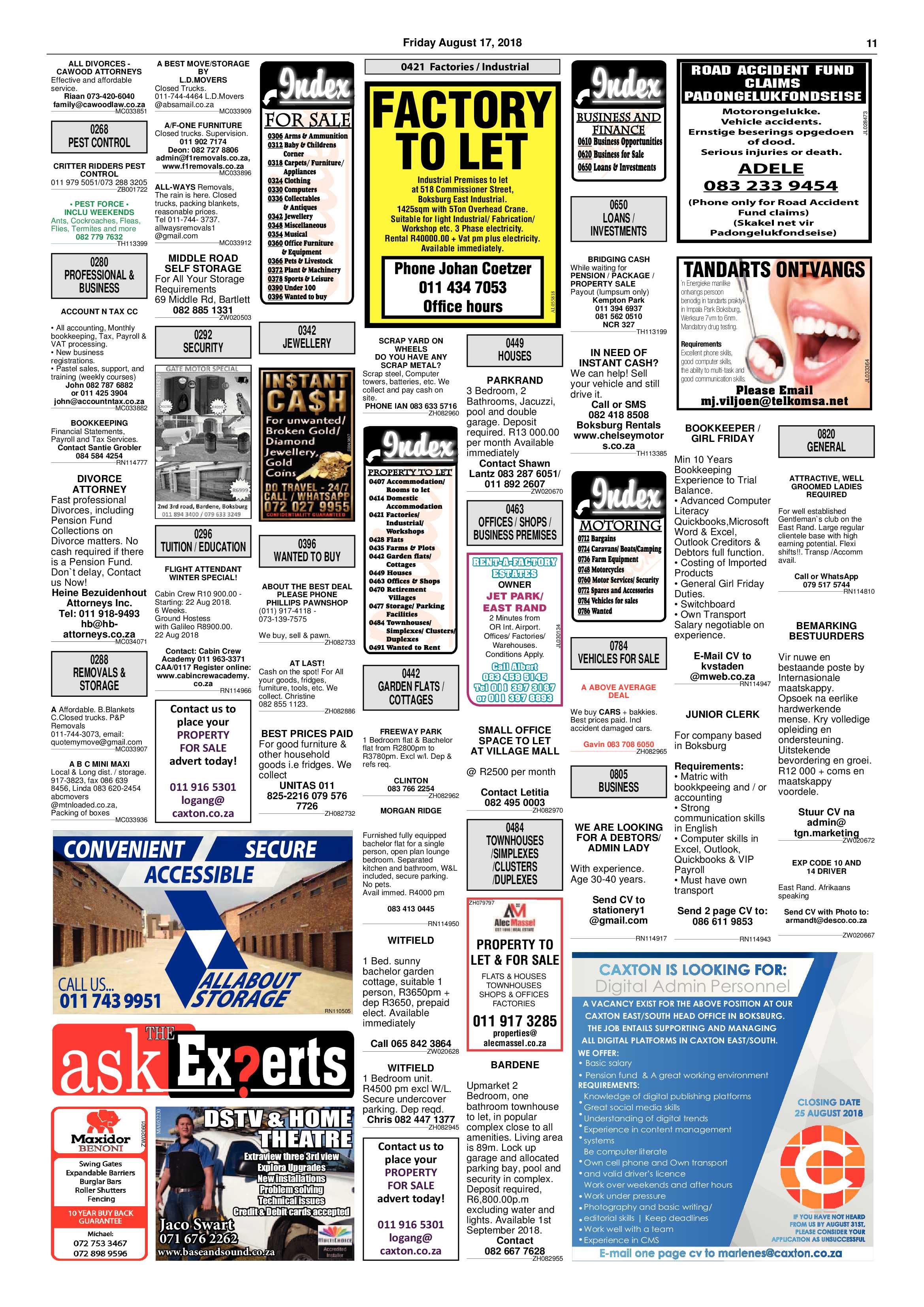 Boksburg Advertiser 14 August 2018 page 11