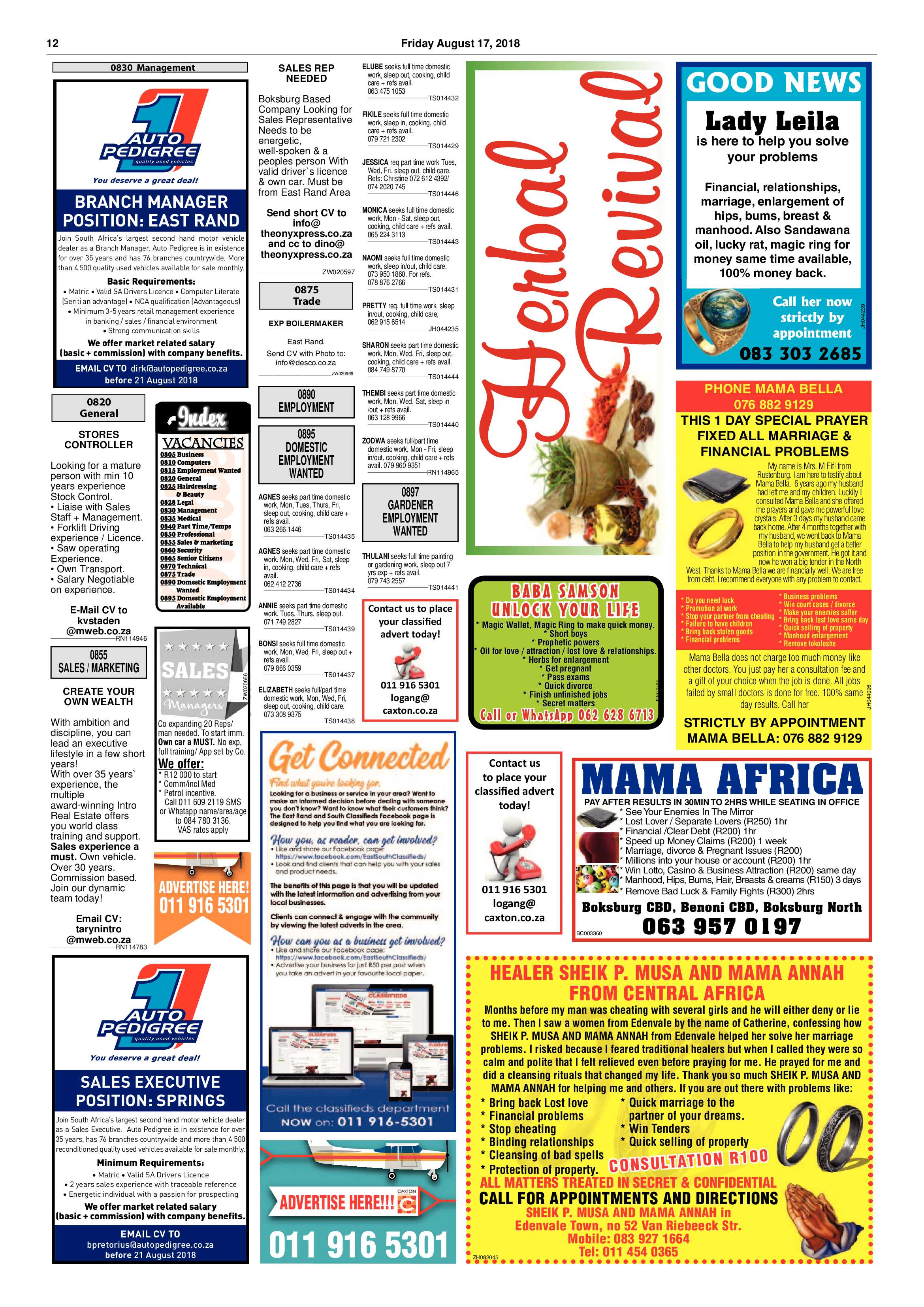 Boksburg Advertiser 14 August 2018 page 12
