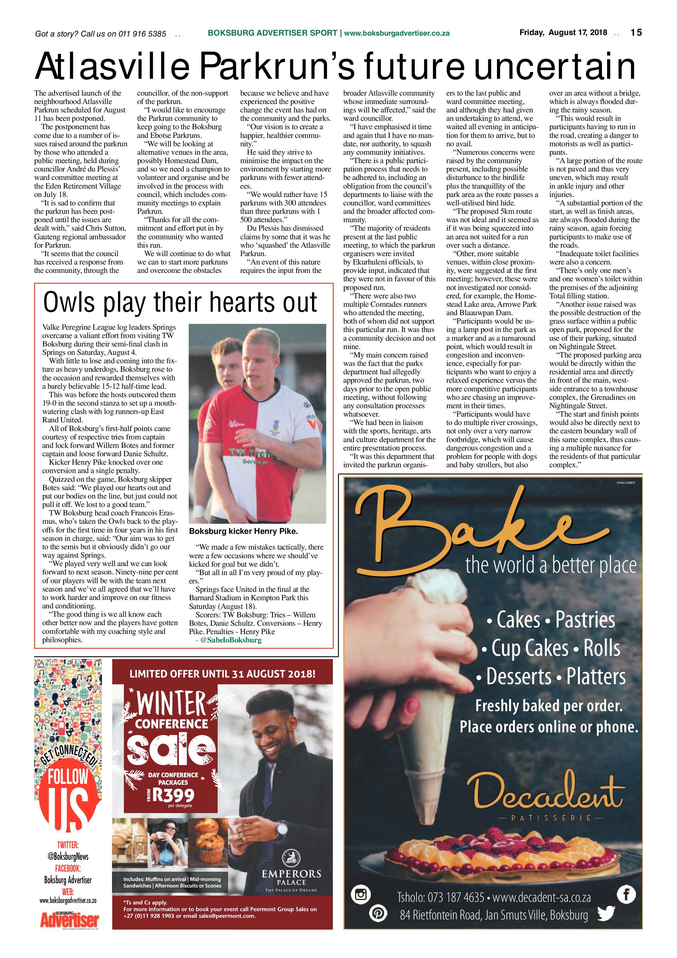 Boksburg Advertiser 14 August 2018 page 15