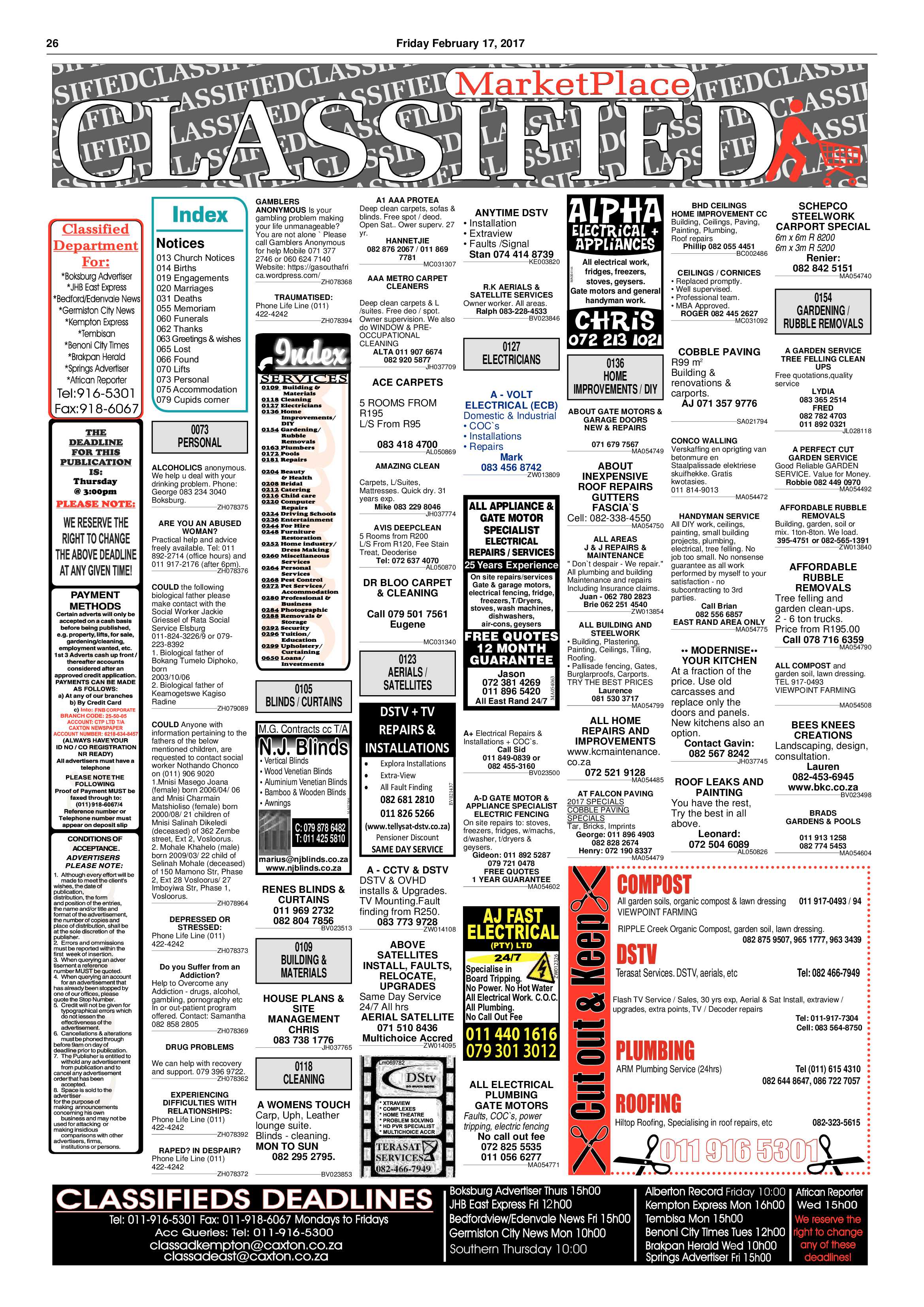 Boksburg Advertiser 14 February 2017 page 26