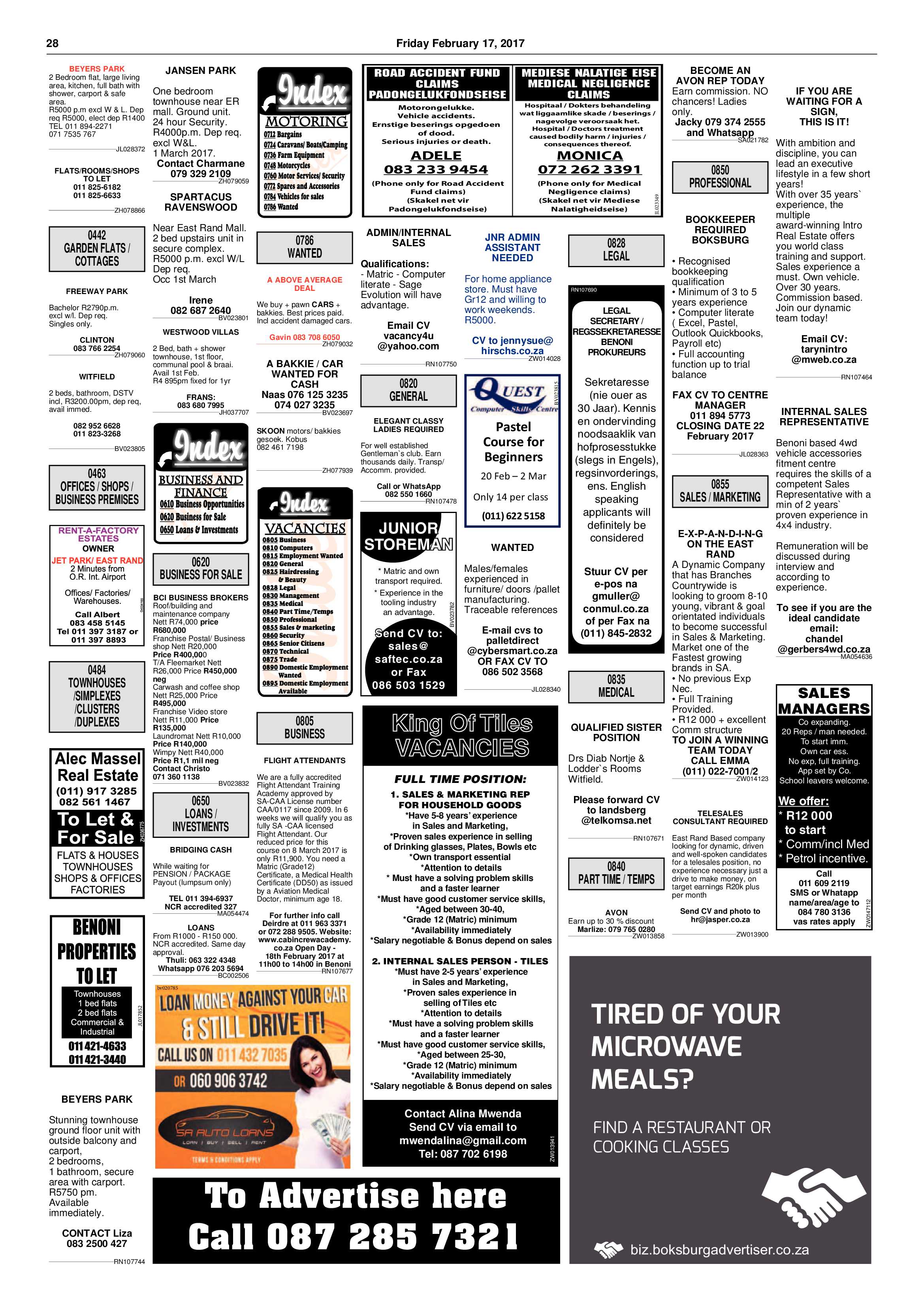 Boksburg Advertiser 14 February 2017 page 28