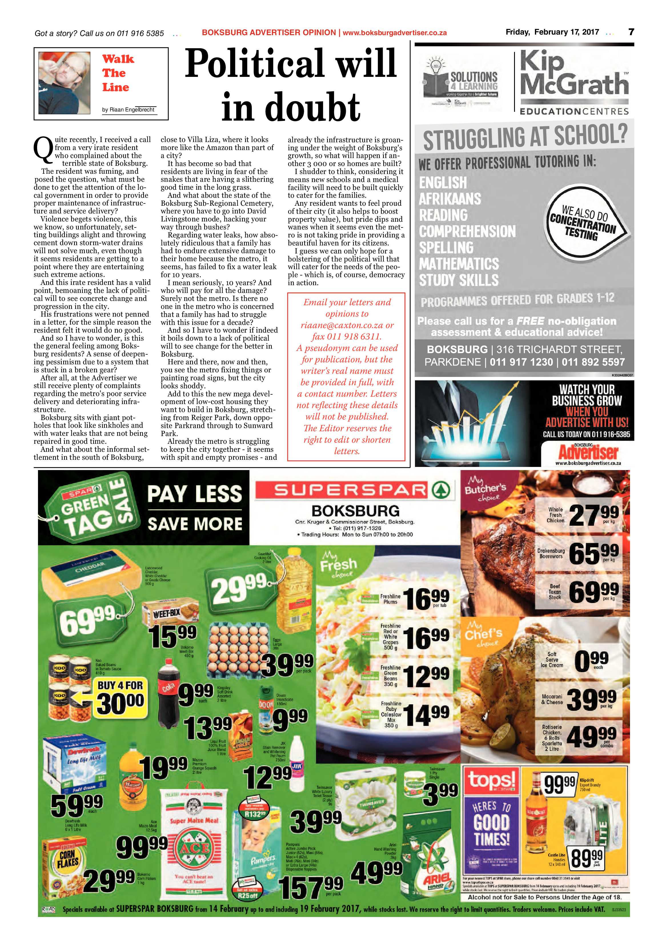 Boksburg Advertiser 14 February 2017 page 7