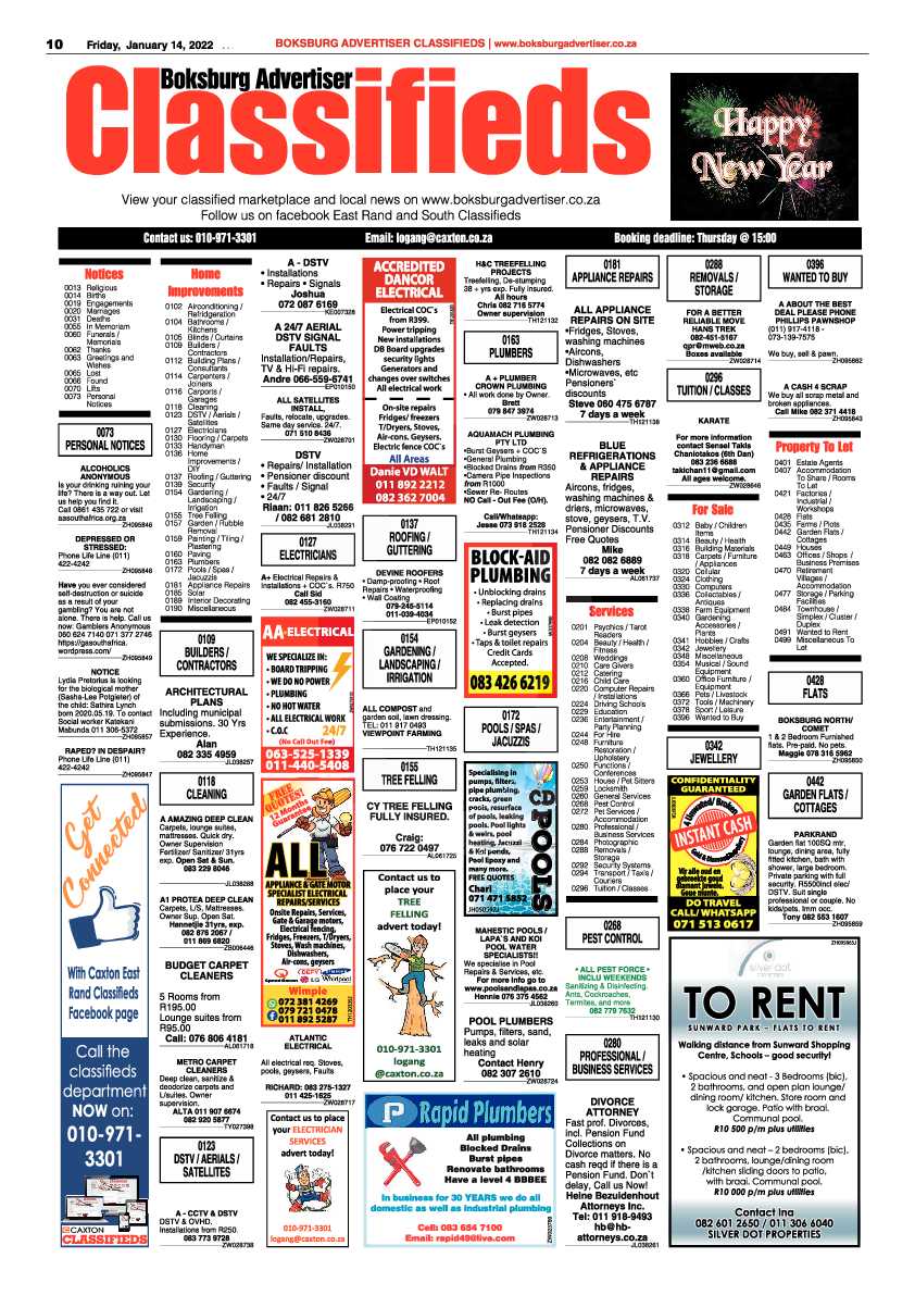 Boksburg Advertiser 14 January 2022 page 10