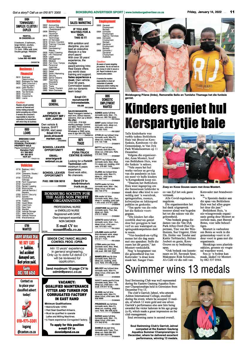 Boksburg Advertiser 14 January 2022 page 11