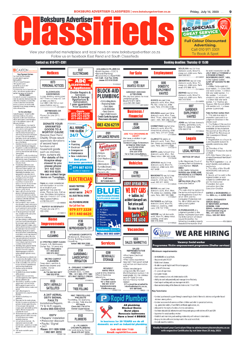 Boksburg Advertiser 14 July 2023 page 9